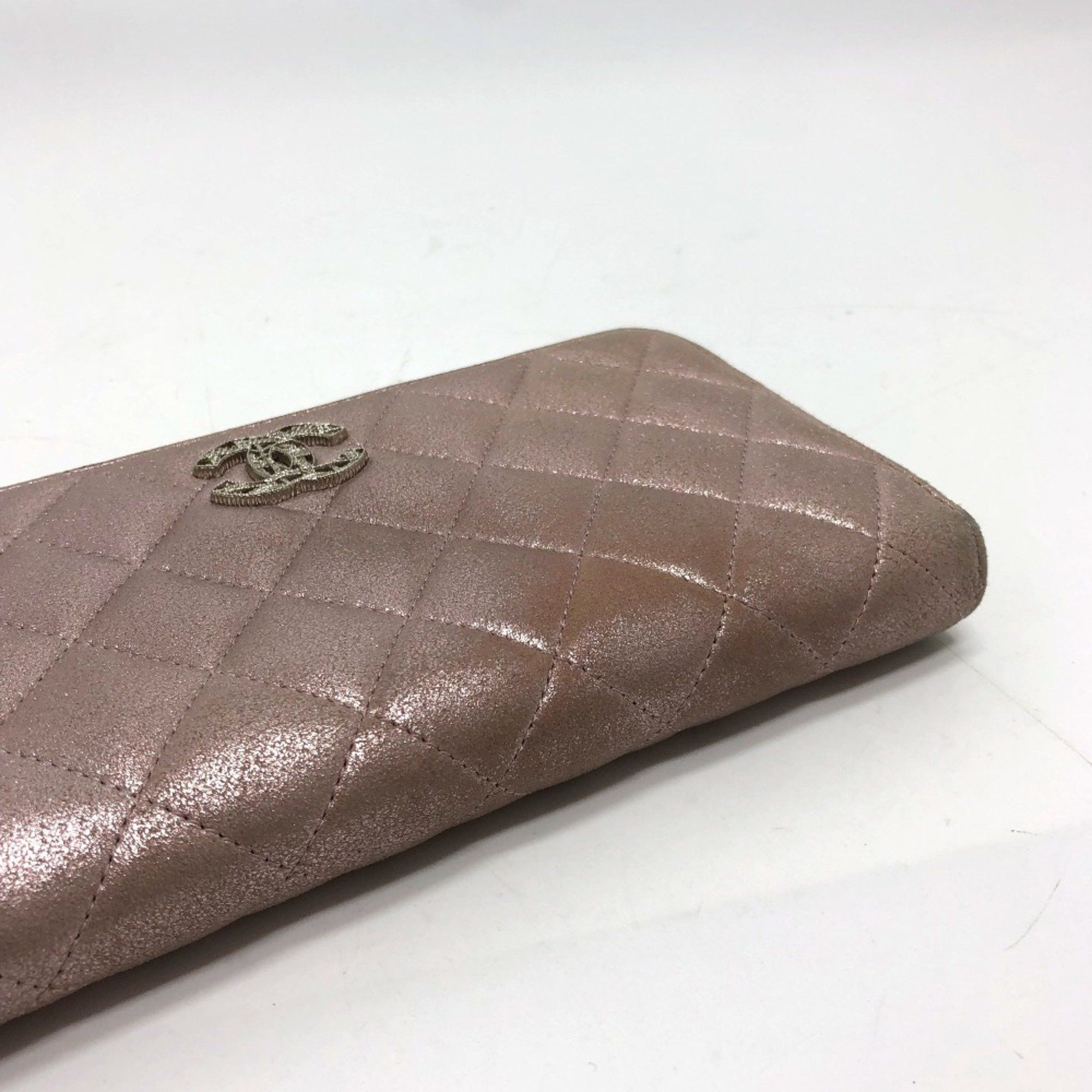 Chanel CHANEL A80003 Coco Mark Chain Me Matelasse Round Zip Long Wallet Leather Women's Pink Size ONE SIZE - 2 Thumbnail