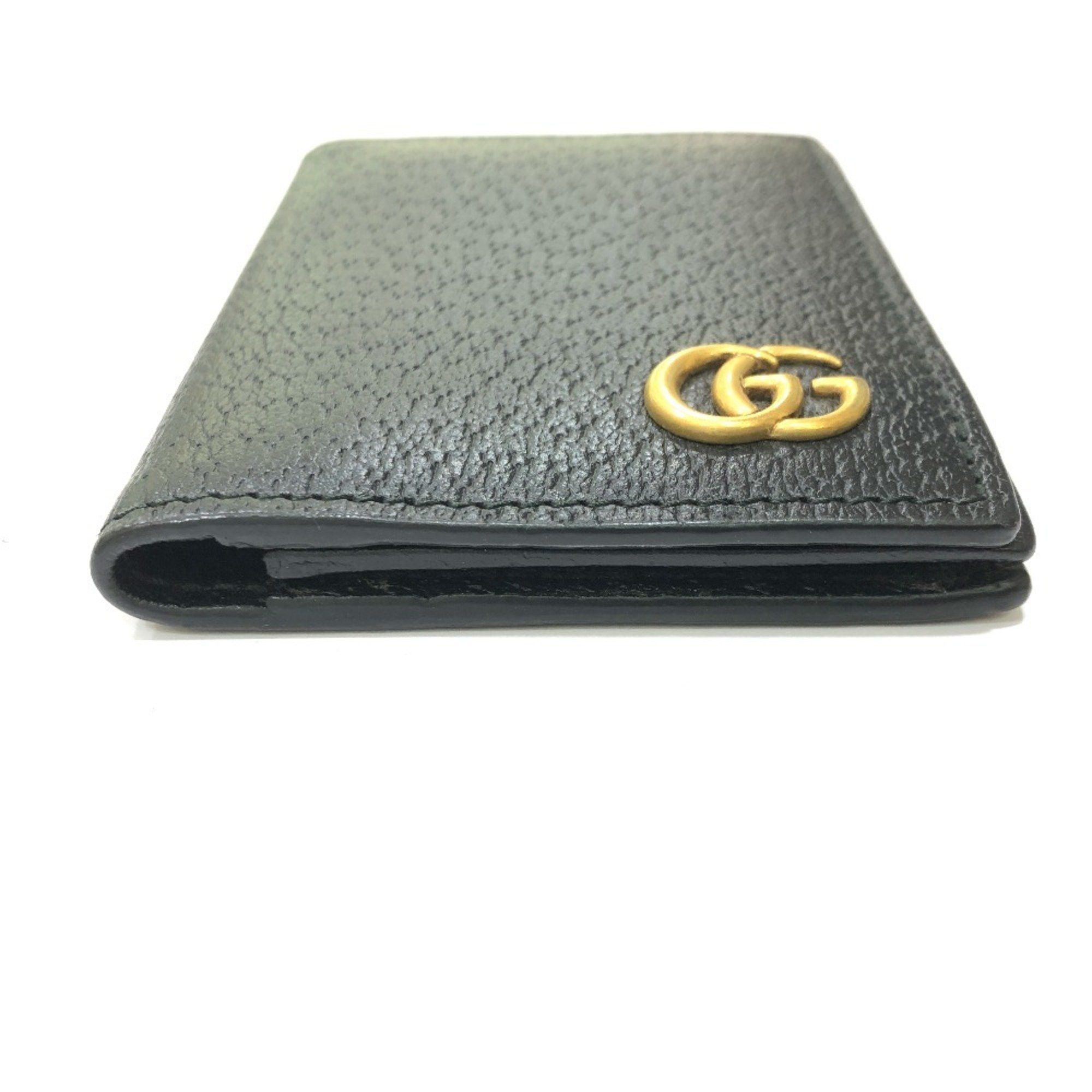 Gucci GUCCI 428737 GG Marmont IC Case, Business Card Leather, Women's, Black Size ONE SIZE - 3 Thumbnail
