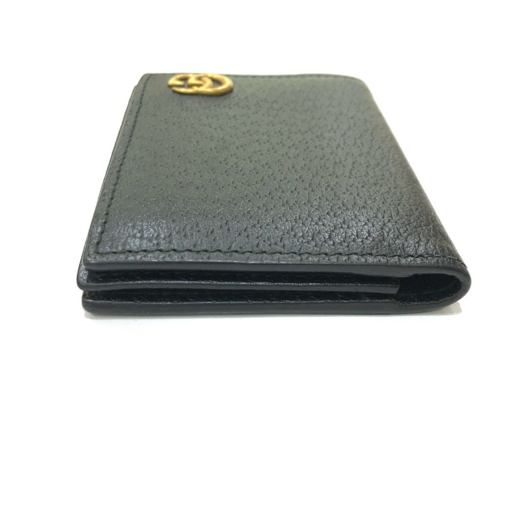 Gucci GUCCI 428737 GG Marmont IC Case, Business Card Leather, Women's, Black Size ONE SIZE - 5 Thumbnail