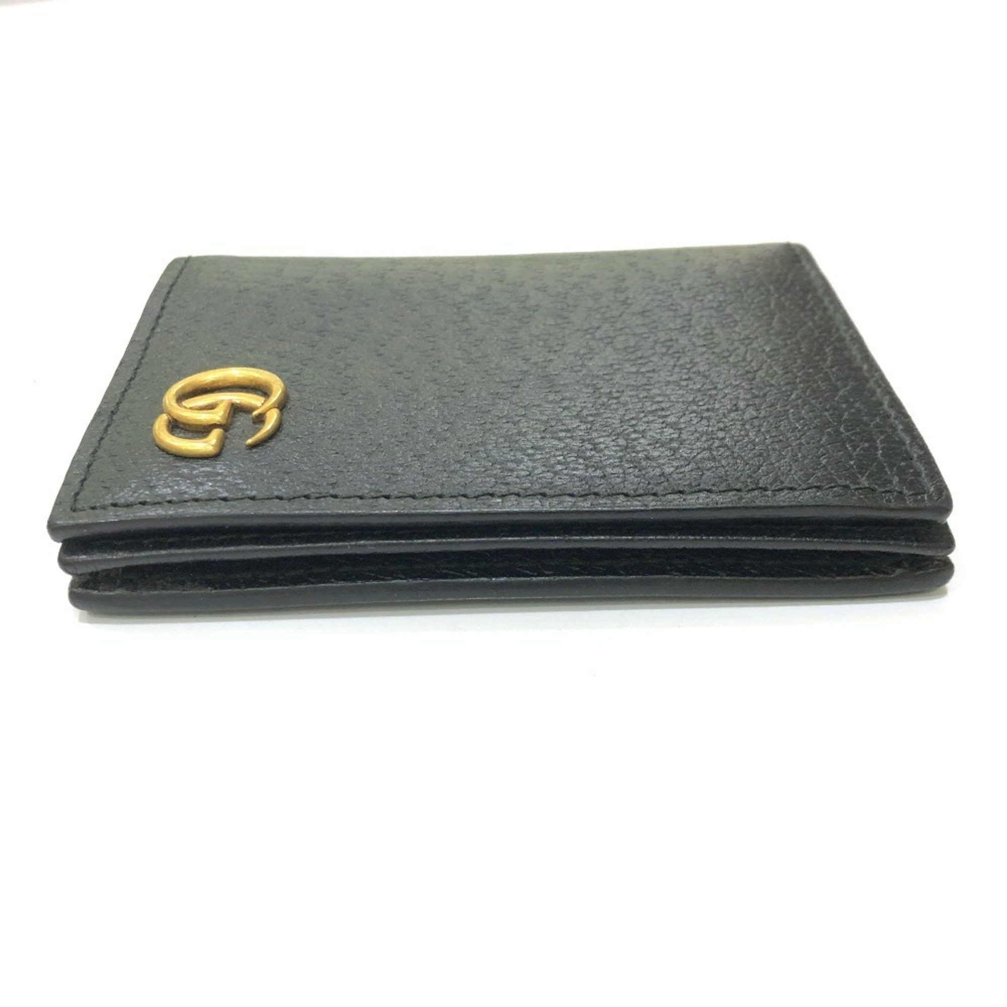 Gucci GUCCI 428737 GG Marmont IC Case, Business Card Leather, Women's, Black Size ONE SIZE - 4 Thumbnail