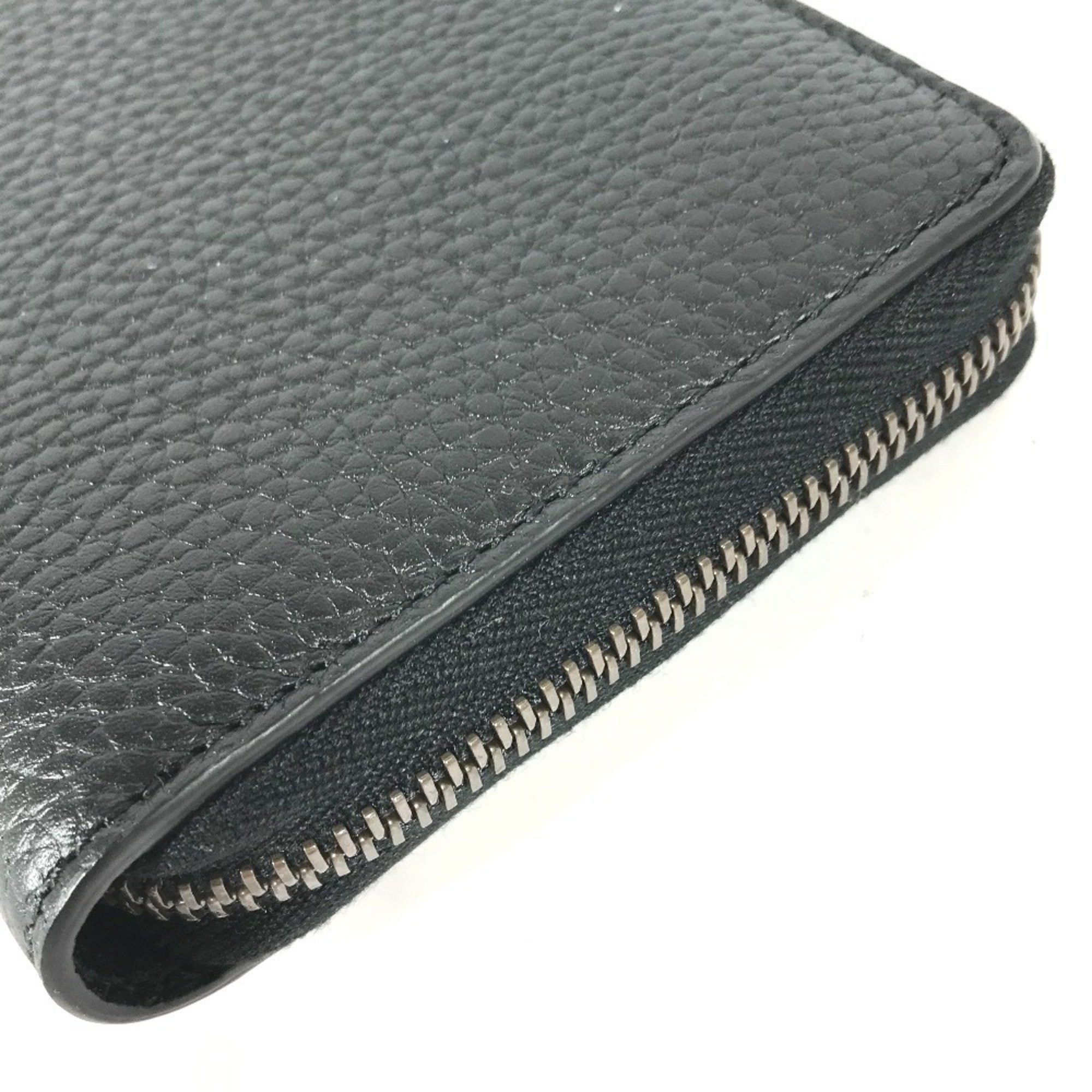Gucci GUCCI 739499 GG Marmont Bamboo Round Zip Long Wallet in Leather, Navy Size ONE SIZE - 5 Thumbnail