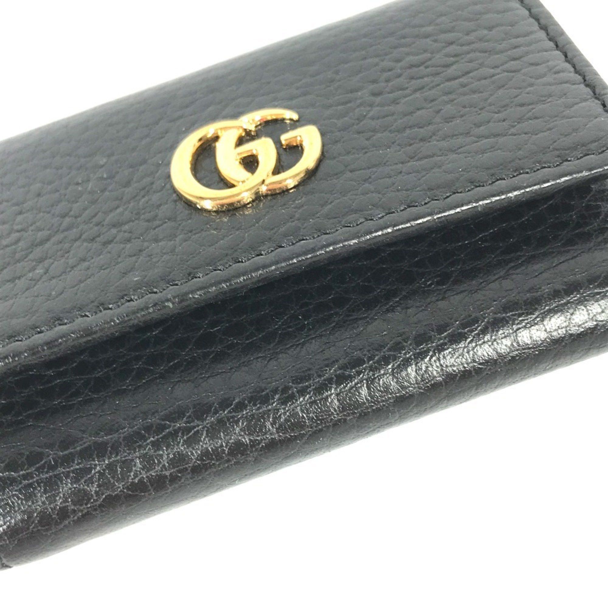 Gucci GUCCI GG Marmont 6-ring key case, black leather, for women, 456118 Size ONE SIZE - 3 Thumbnail