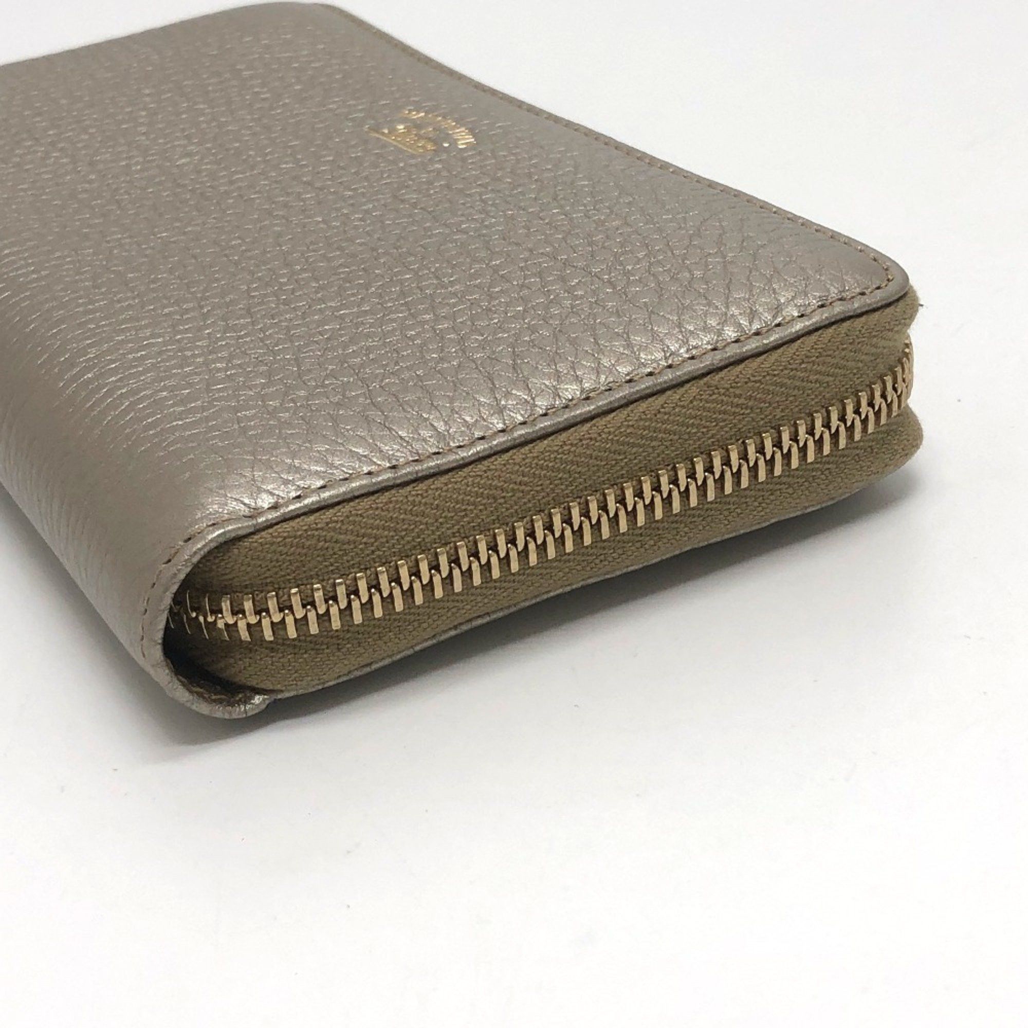 Gucci GUCCI 307984 Bamboo Continental Wallet, Round Zipper, Leather, Women's, Champagne Gold Size ONE SIZE - 2 Thumbnail