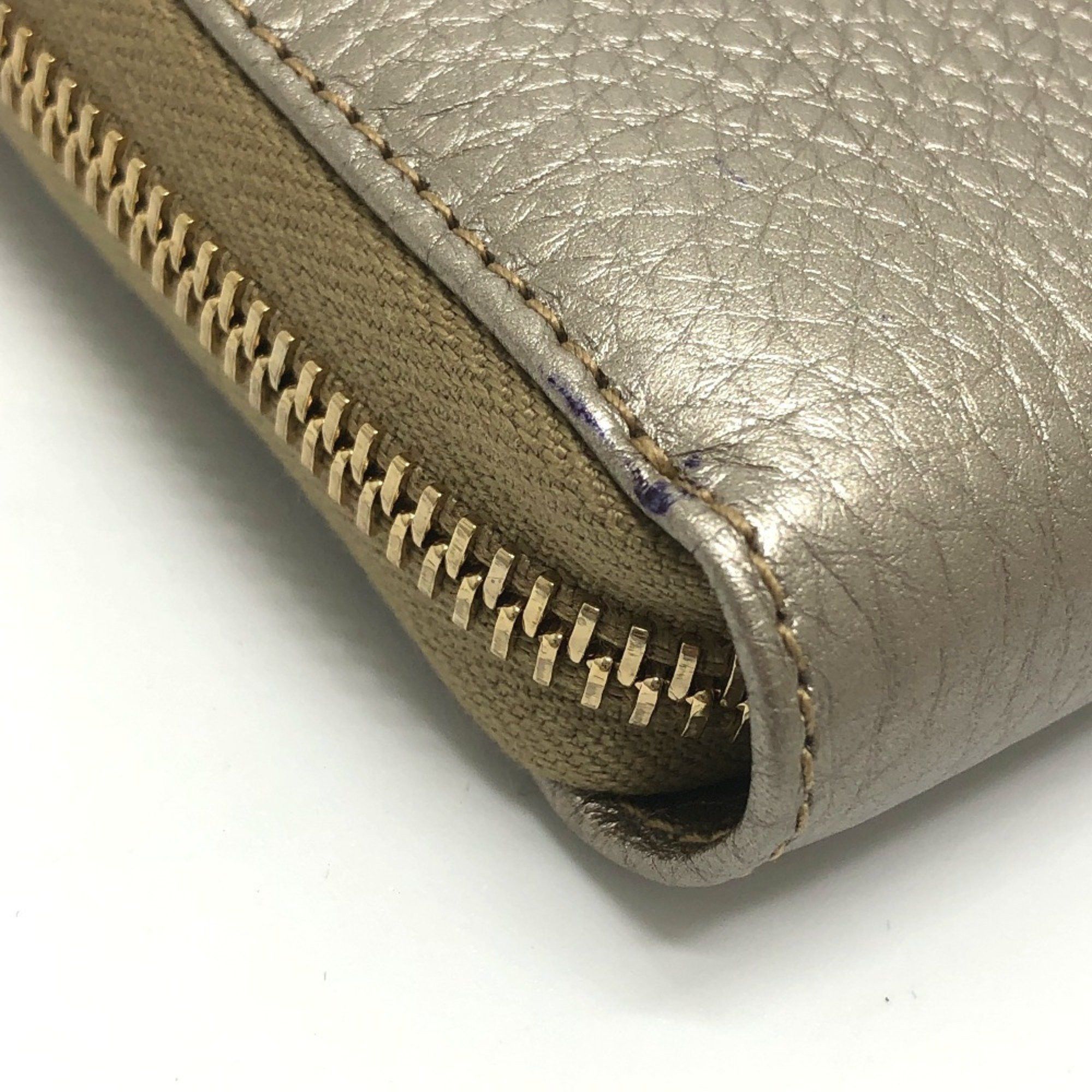 Gucci GUCCI 307984 Bamboo Continental Wallet, Round Zipper, Leather, Women's, Champagne Gold Size ONE SIZE - 5 Thumbnail