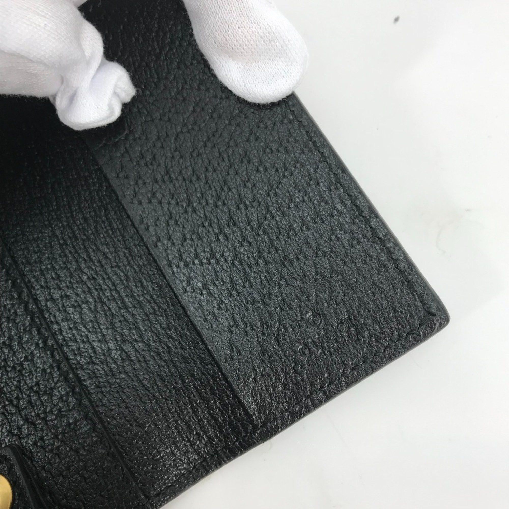 Gucci GUCCI 435305 GG Marmont 6-Key Leather Key Case with Ring, Black, Women's Size ONE SIZE - 10 Thumbnail