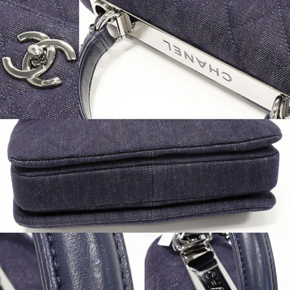Chanel Chanel Chanel Denim Canvas Matelassé 2way Bag Denim Shoulder Bag DUTY FREE for USA Size ONE SIZE - 6 Thumbnail