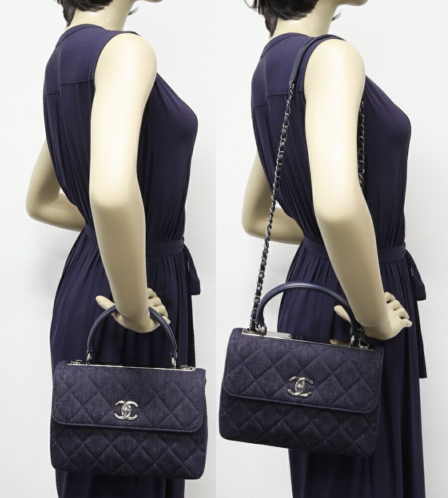 Chanel Chanel Chanel Denim Canvas Matelassé 2way Bag Denim Shoulder Bag DUTY FREE for USA Size ONE SIZE - 2 Thumbnail