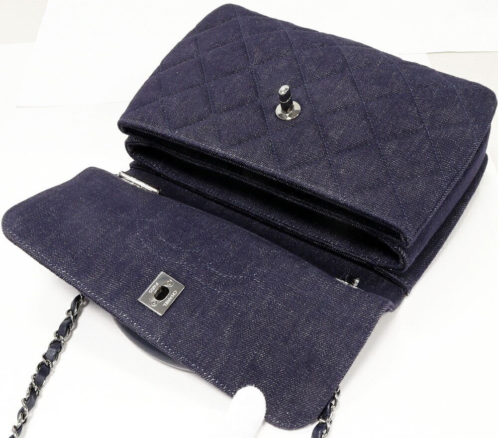 Chanel Chanel Chanel Denim Canvas Matelassé 2way Bag Denim Shoulder Bag DUTY FREE for USA Size ONE SIZE - 4 Thumbnail