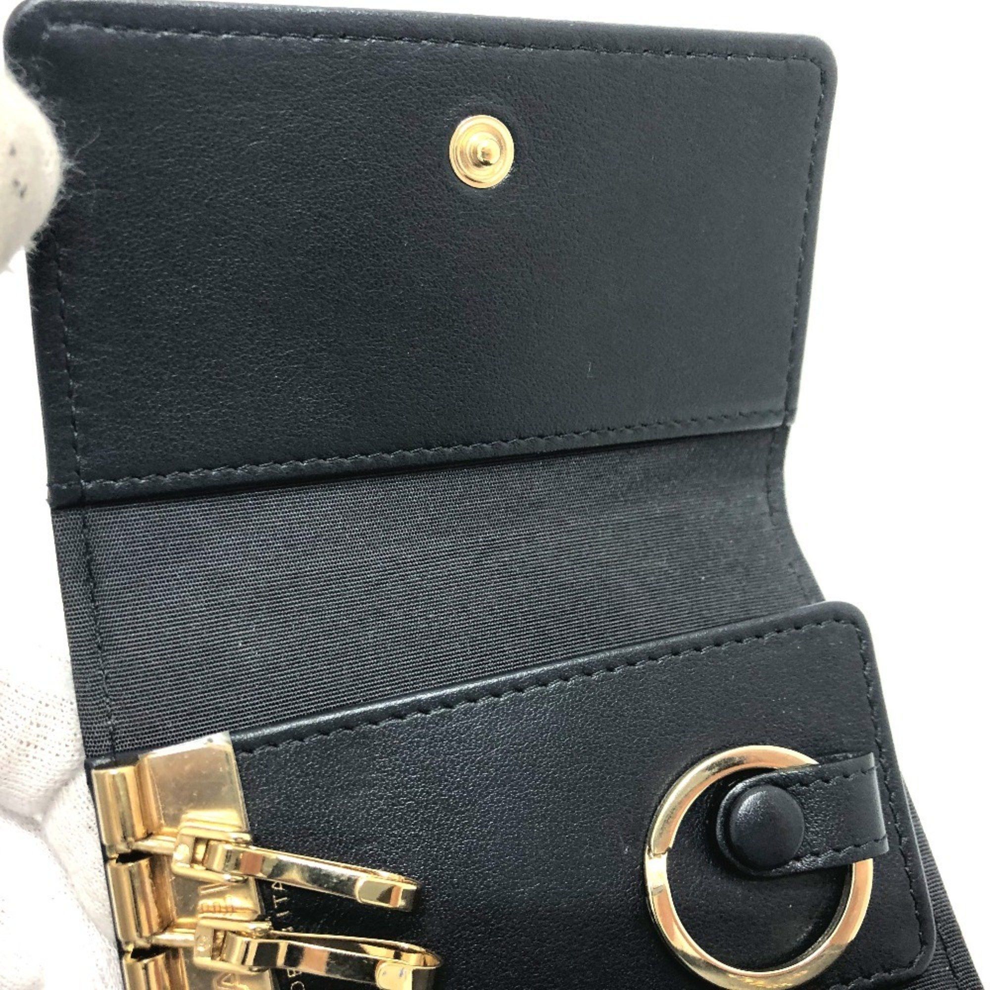Chanel CHANEL Coco Mark 4-ring key case, leather, women's, black Size ONE SIZE - 8 Thumbnail