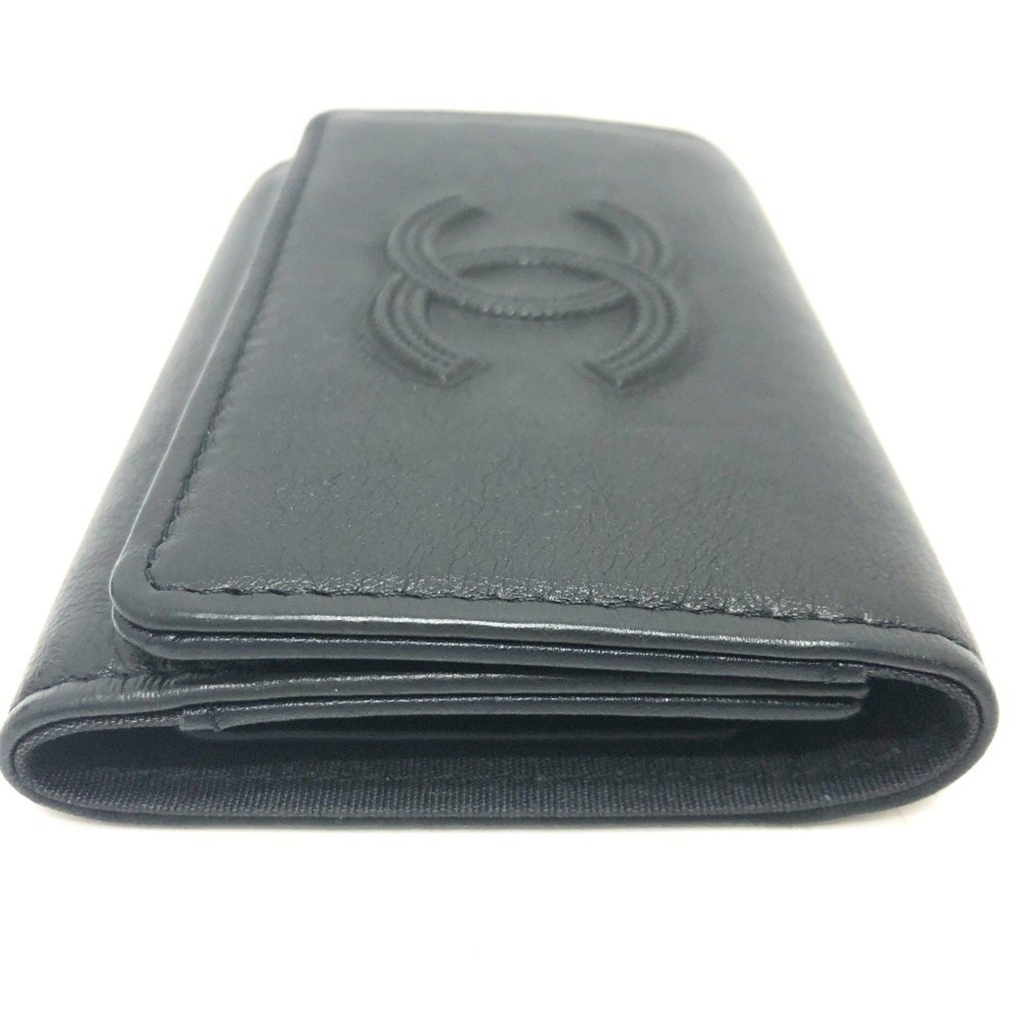 Chanel CHANEL Coco Mark 4-ring key case, leather, women's, black Size ONE SIZE - 4 Thumbnail