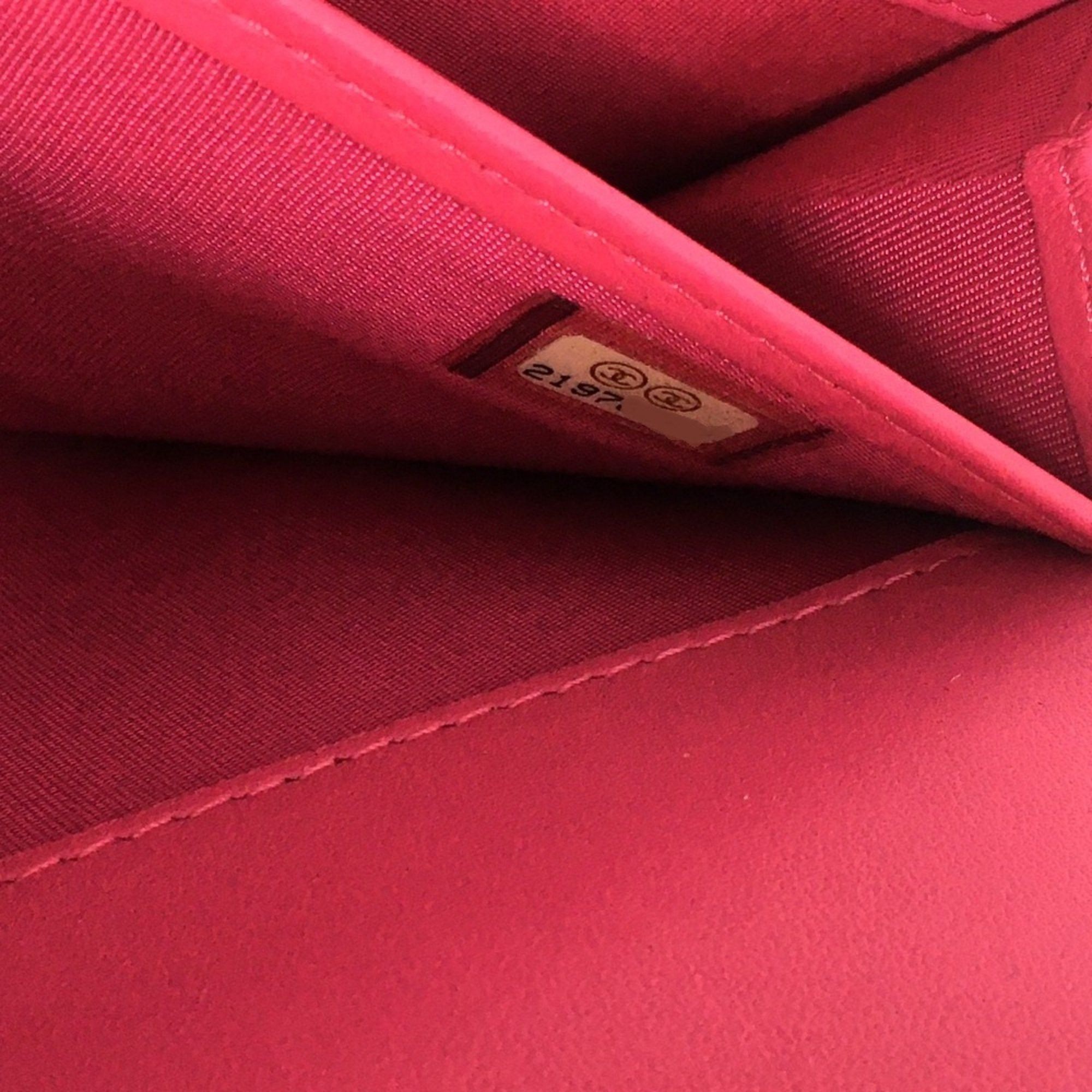 Chanel CHANEL A80286 Matelasse Boy Chanel Round Zip Long Wallet in Lambskin, Pink Size ONE SIZE - 7 Thumbnail