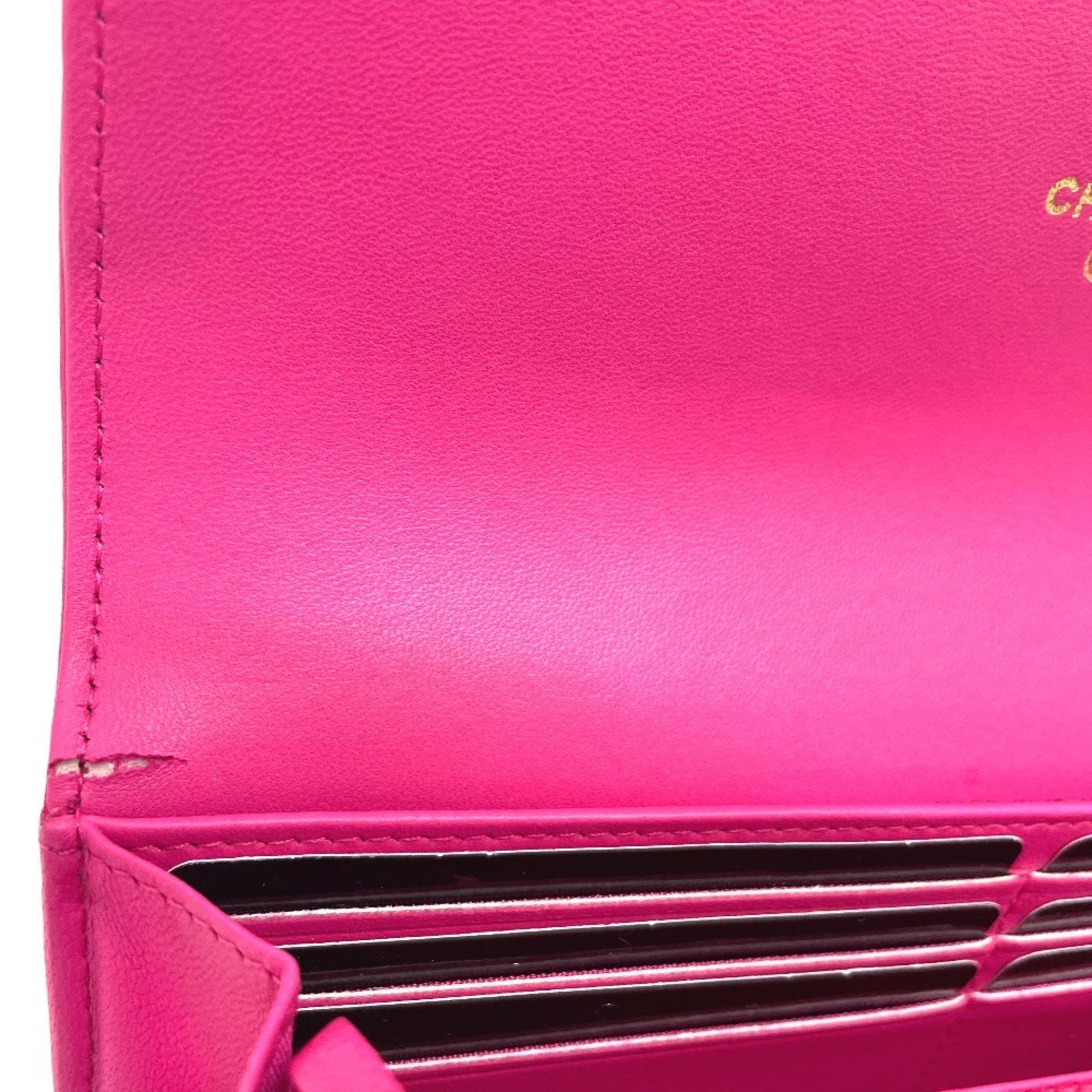 Chanel CHANEL A80286 Matelasse Boy Chanel Round Zip Long Wallet in Lambskin, Pink Size ONE SIZE - 6 Thumbnail