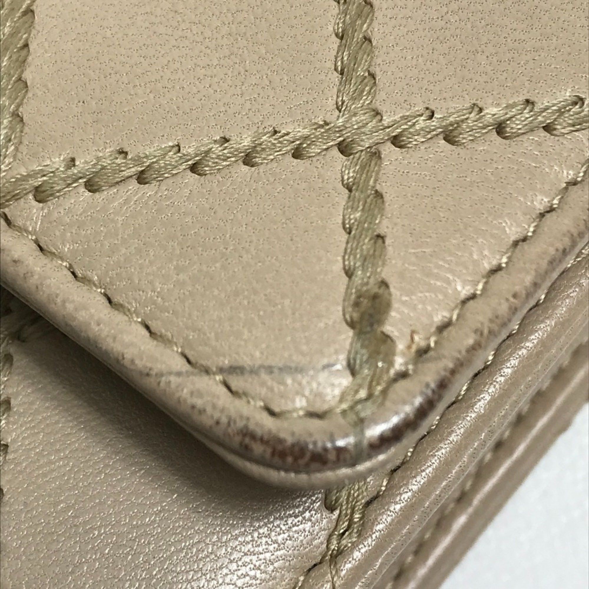 Chanel CHANEL CC Coco Mark Matelasse Design Chain Wallet Shoulder Bag Long Women's Lambskin Beige Size ONE SIZE - 8 Thumbnail
