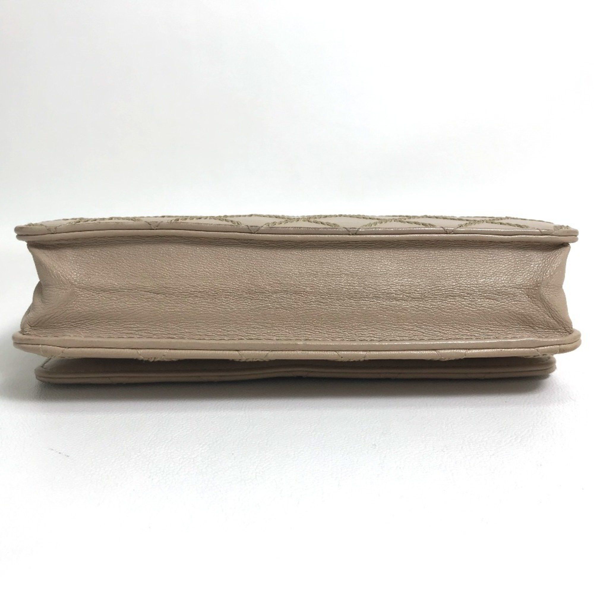 Chanel CHANEL CC Coco Mark Matelasse Design Chain Wallet Shoulder Bag Long Women's Lambskin Beige Size ONE SIZE - 4 Thumbnail
