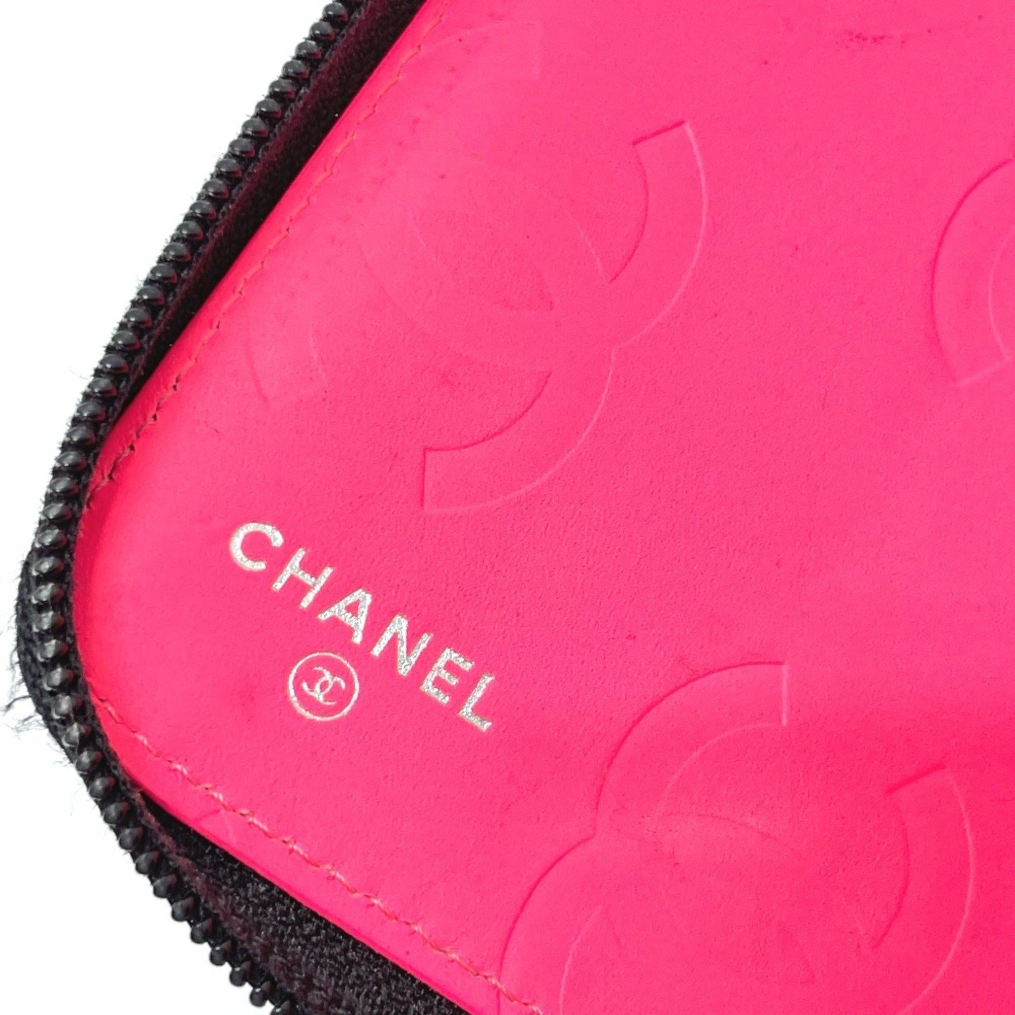 Chanel CHANEL Cambon Line Organizer Round Zipper Long Wallet, Calf Leather, Women's, Black/Pink, A26710 Size ONE SIZE - 8 Thumbnail