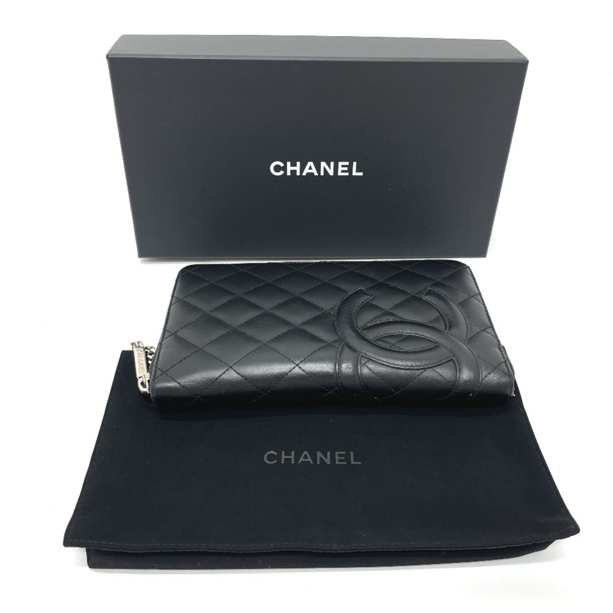 Chanel CHANEL Cambon Line Organizer Round Zipper Long Wallet, Calf Leather, Women's, Black/Pink, A26710 Size ONE SIZE - 12 Thumbnail