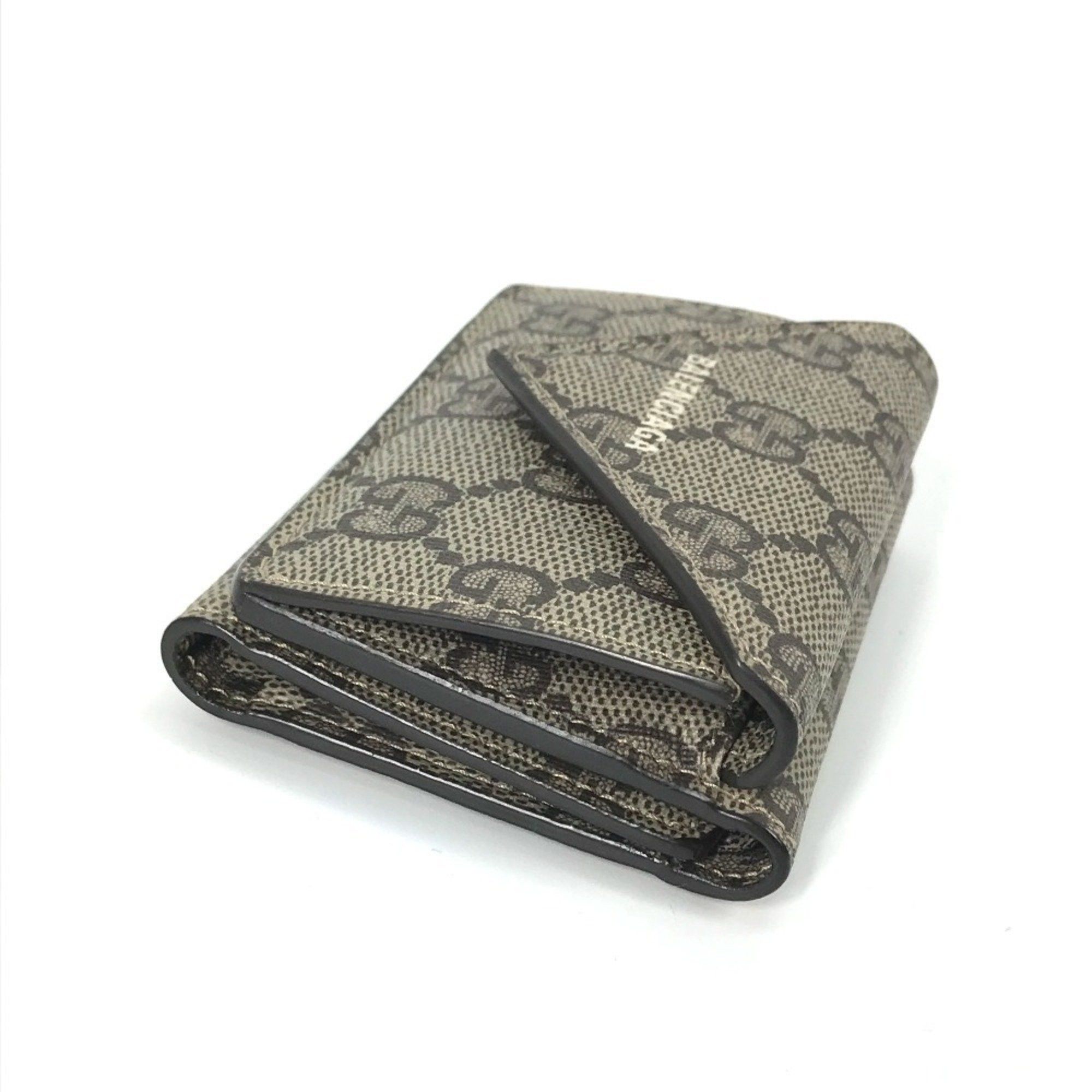 Gucci GUCCI 681704 BALENCIAGA Paper Mini The Hacker Project Tri-fold Wallet in GG Supreme Canvas, Unisex, Beige Size ONE SIZE - 6 Thumbnail