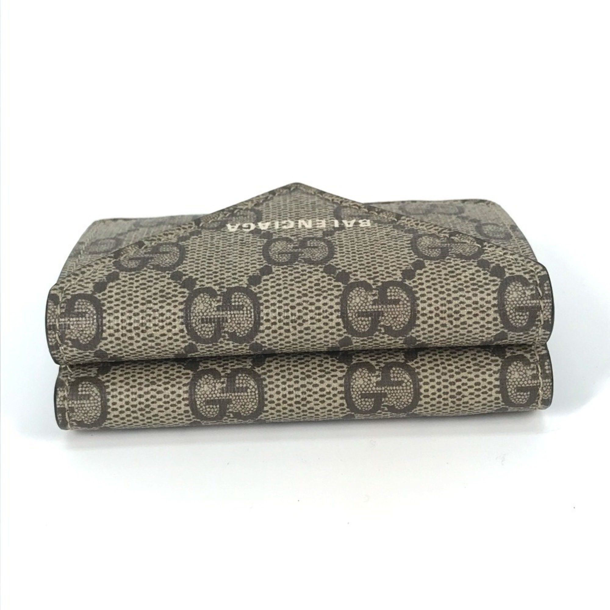 Gucci GUCCI 681704 BALENCIAGA Paper Mini The Hacker Project Tri-fold Wallet in GG Supreme Canvas, Unisex, Beige Size ONE SIZE - 4 Thumbnail