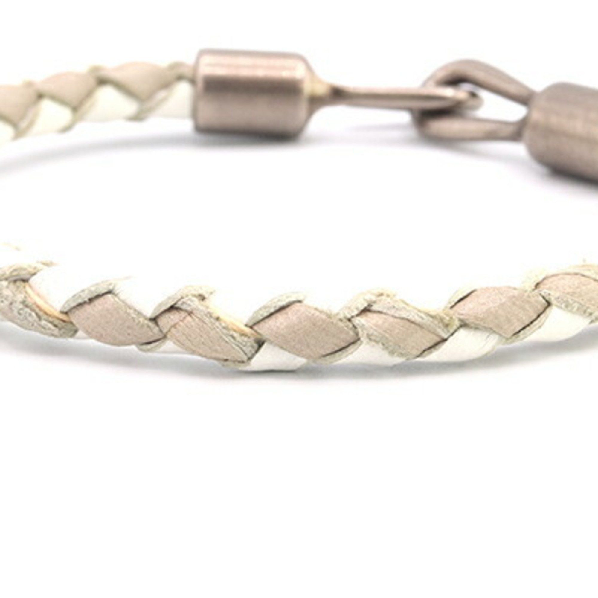 Saint Laurent Paris Saint Laurent Bracelet Gray White Leather Metal Bangle for Men and Women SAINT LAURENT Size ONE SIZE - 2 Thumbnail
