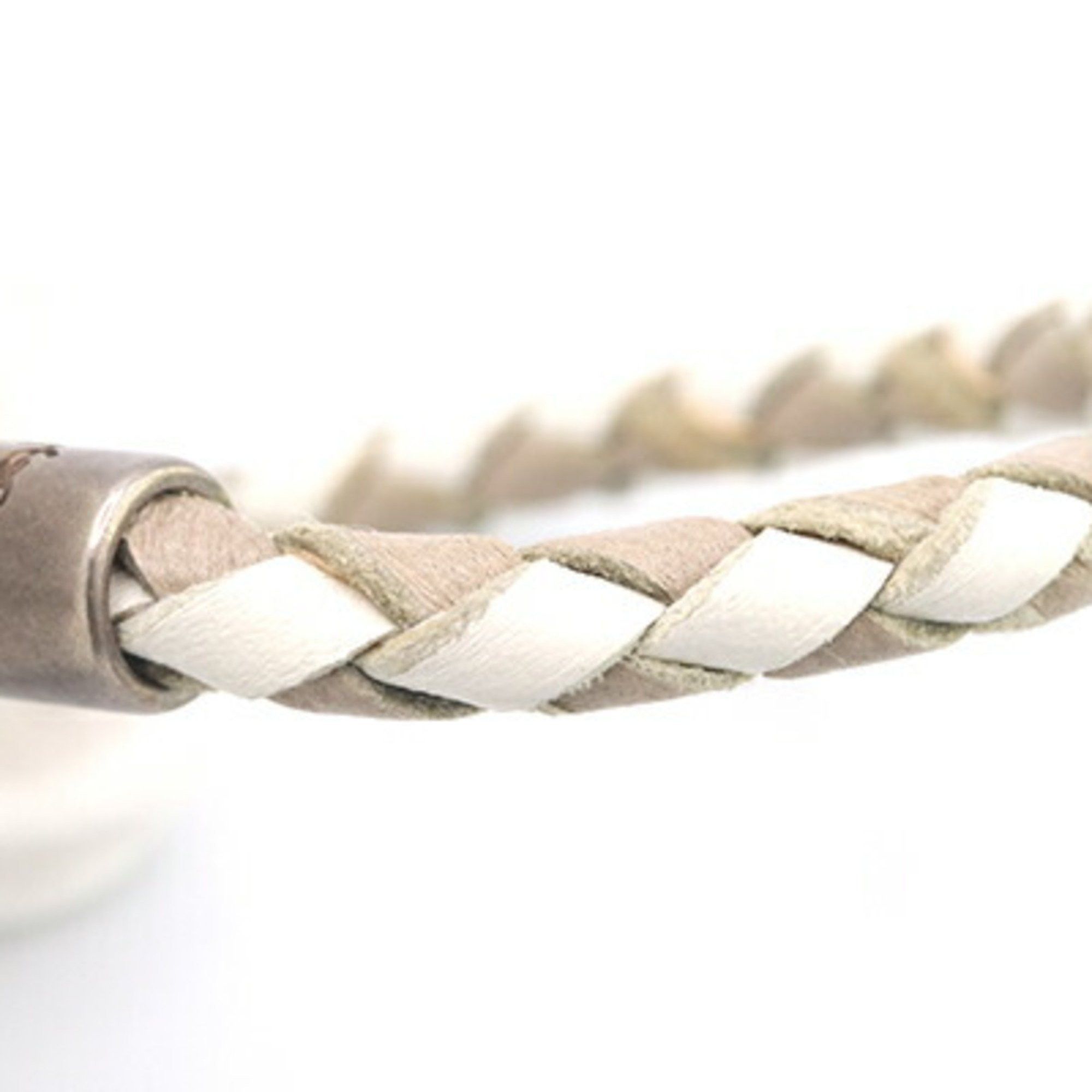 Saint Laurent Paris Saint Laurent Bracelet Gray White Leather Metal Bangle for Men and Women SAINT LAURENT Size ONE SIZE - 6 Thumbnail