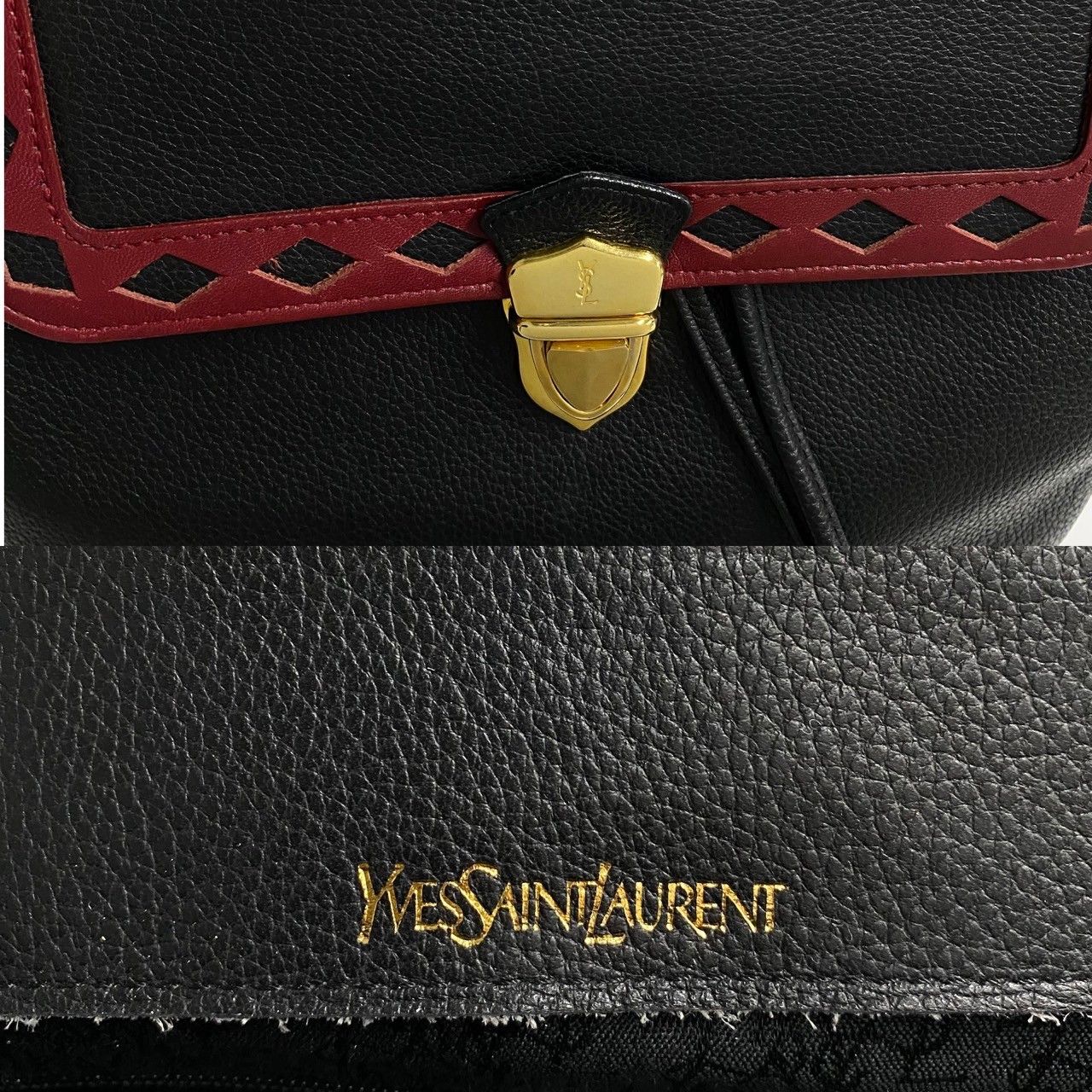 Yves Saint Laurent Yves Saint Laurent Yves Saint Laurent Leather Handbag Leather Handbag DUTY FREE for USA Size ONE SIZE - 4 Thumbnail