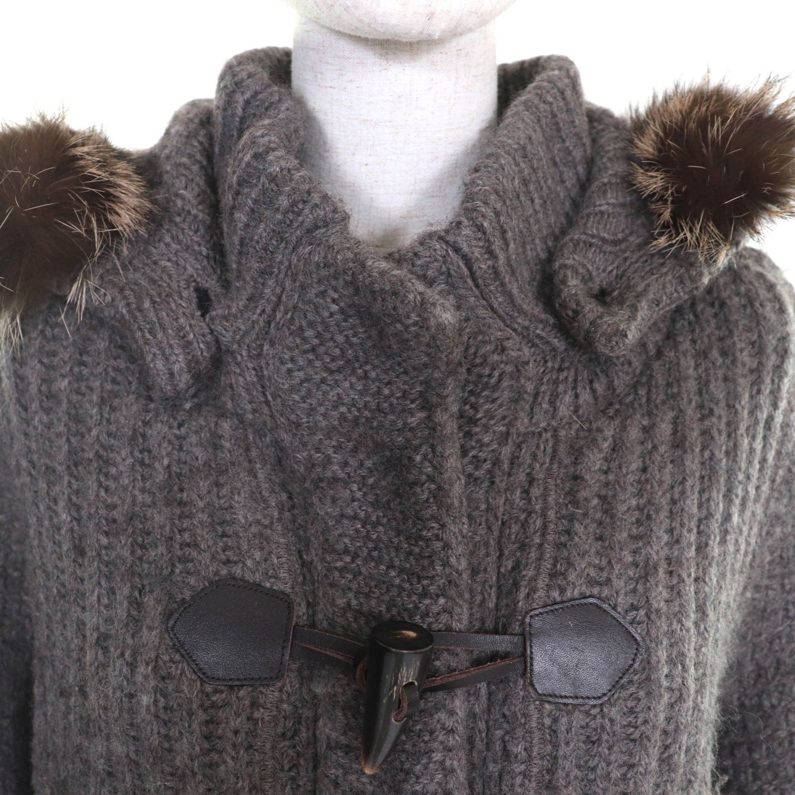 Other Other FOXEY Fox fur hooded wool coat Natural Material Outerwear 34332 DUTY FREE for USA Size ONE SIZE - 4 Thumbnail