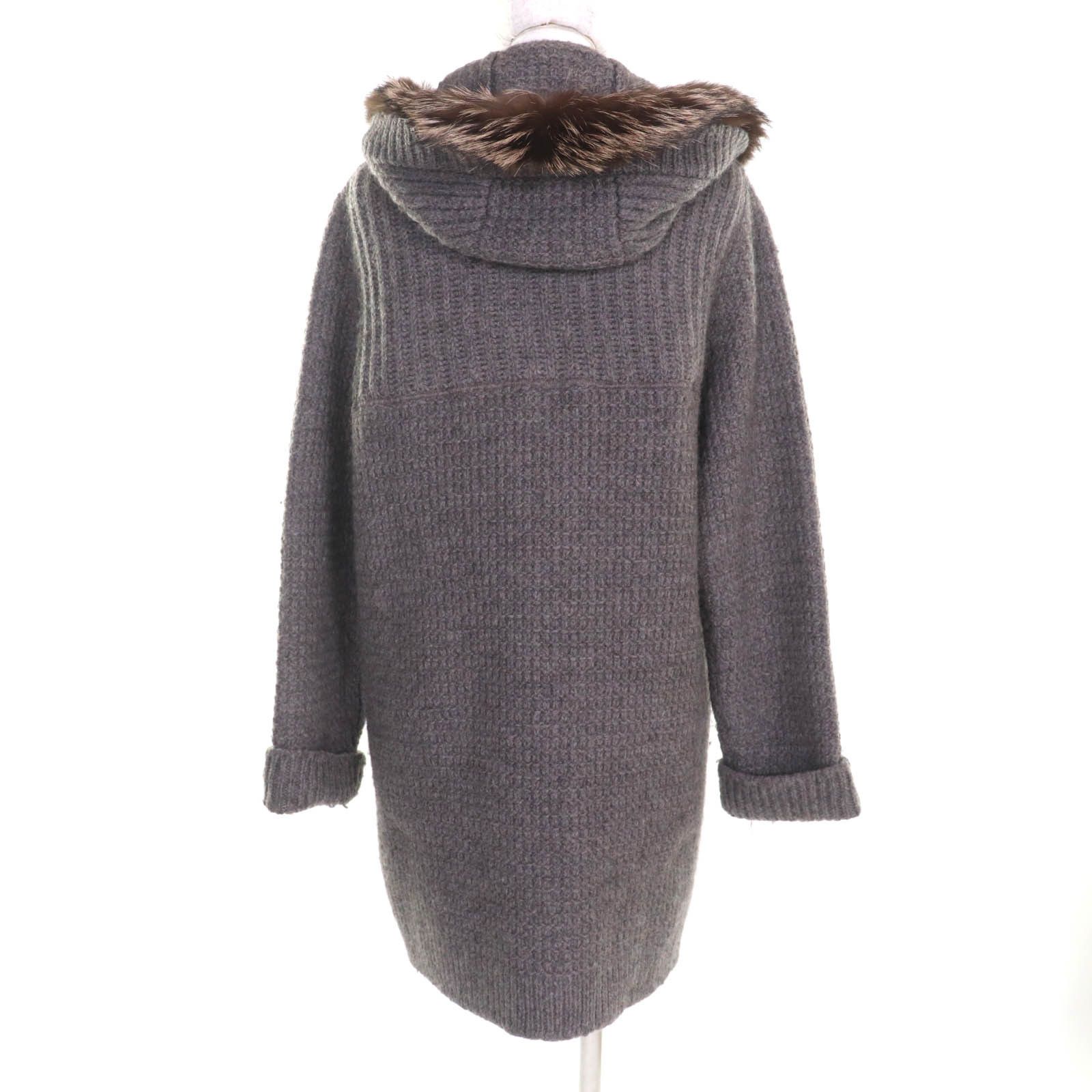 Other Other FOXEY Fox fur hooded wool coat Natural Material Outerwear 34332 DUTY FREE for USA Size ONE SIZE - 3 Thumbnail