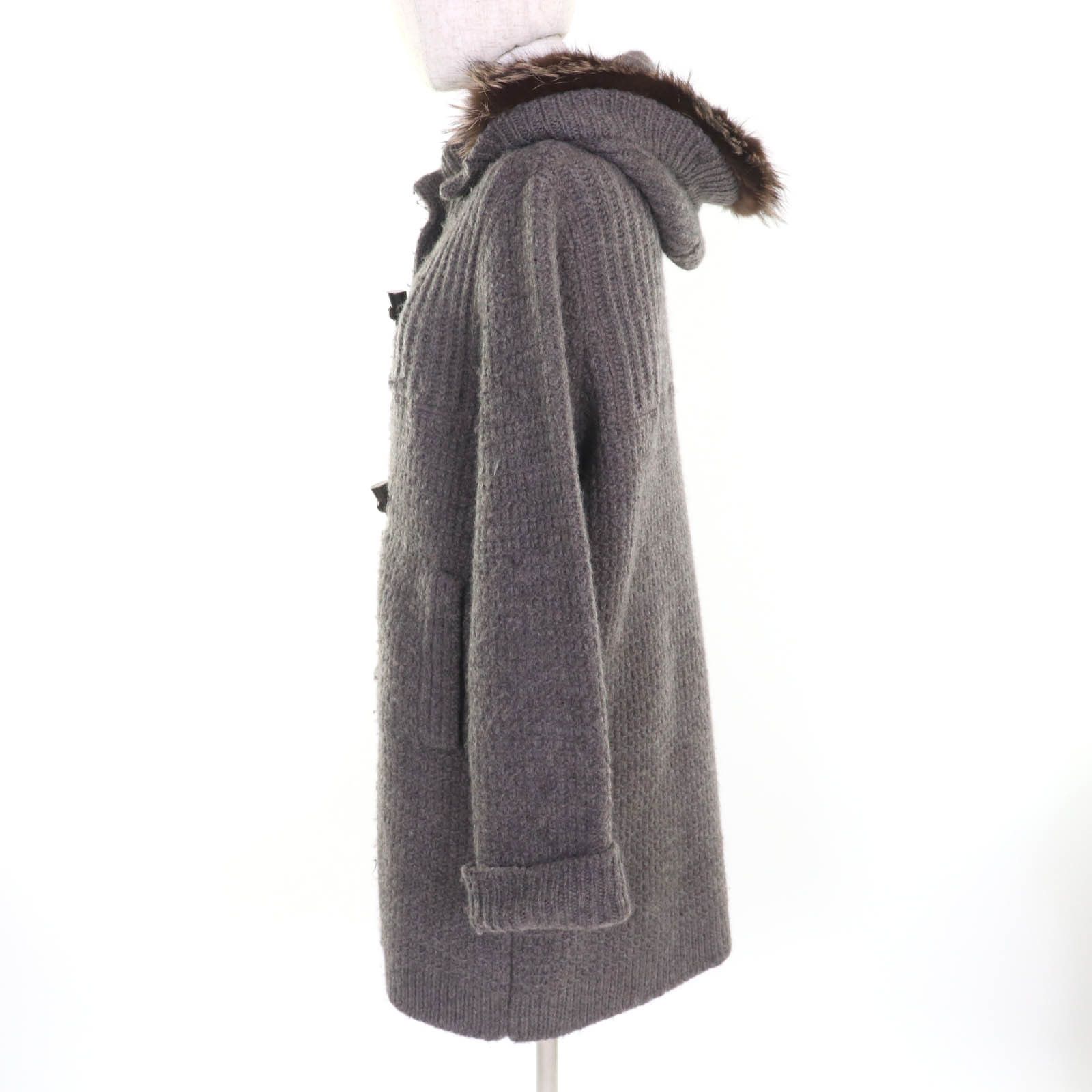Other Other FOXEY Fox fur hooded wool coat Natural Material Outerwear 34332 DUTY FREE for USA Size ONE SIZE - 2 Thumbnail