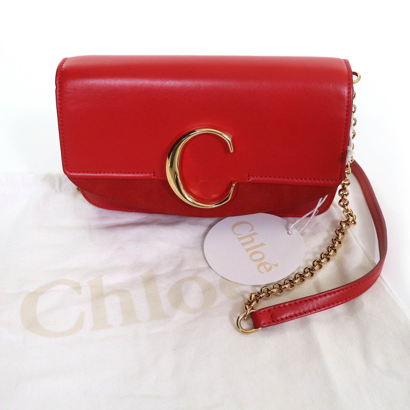 Chloe Chloe Chloe Chloe C logo Suede Leather Shoulder Bag Leather Shoulder Bag CHC19SS192A37640 DUTY FREE for USA Size ONE SIZE - 2 Thumbnail