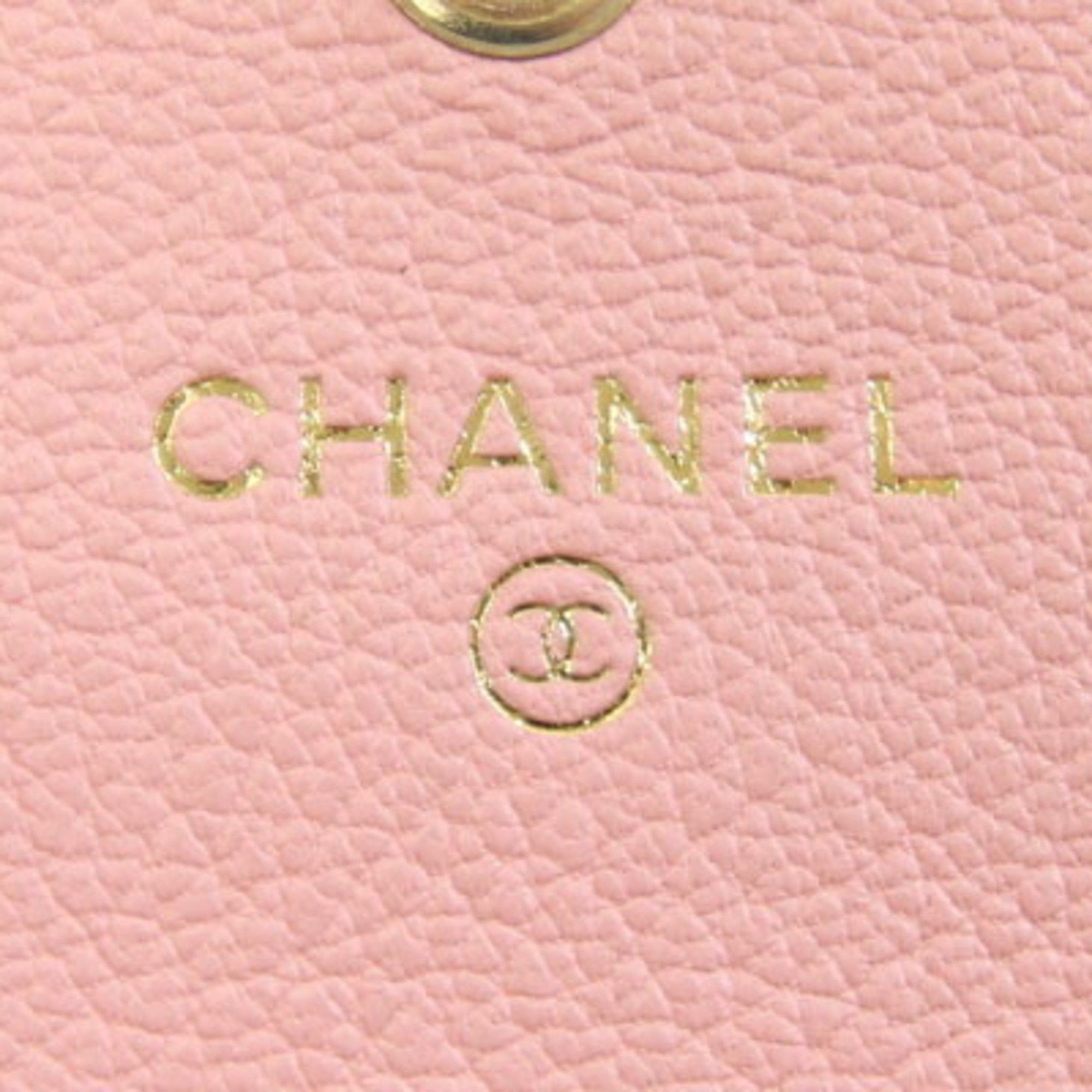 Chanel CHANEL Coco Mark Tri-fold Wallet A84072 Pink Leather Compact Mini Women's Size ONE SIZE - 5 Thumbnail