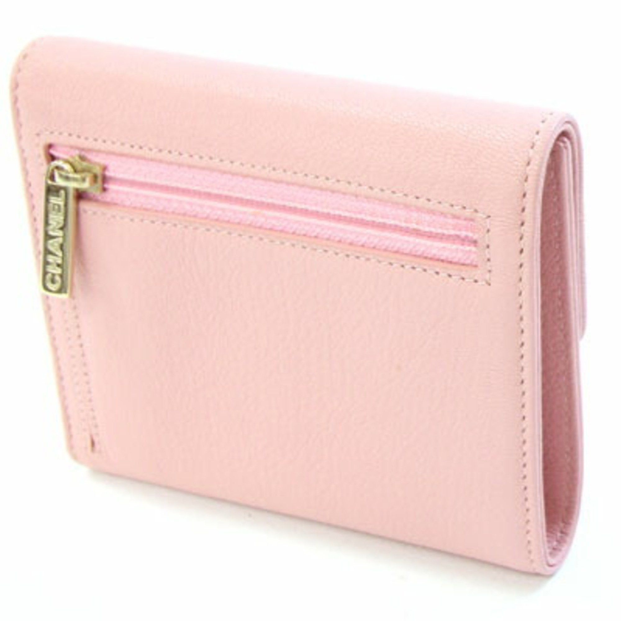 Chanel CHANEL Coco Mark Tri-fold Wallet A84072 Pink Leather Compact Mini Women's Size ONE SIZE - 2 Thumbnail