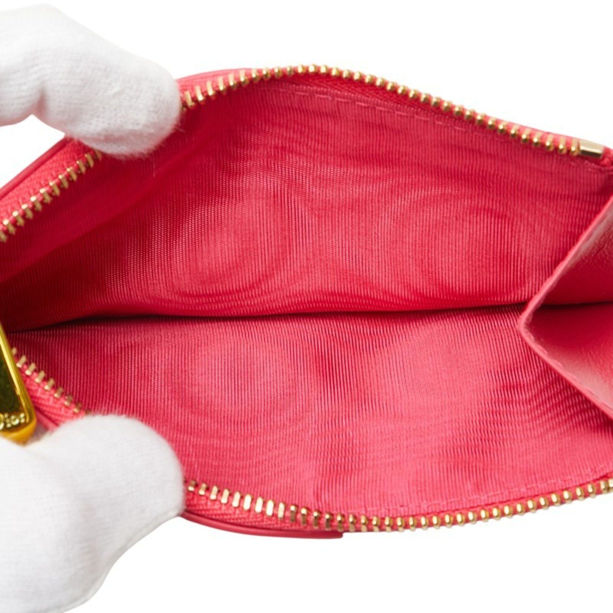 Dior Christian Dior Dior Cannage Card Case, Pink Leather, Women's, Size ONE SIZE - 6 Thumbnail