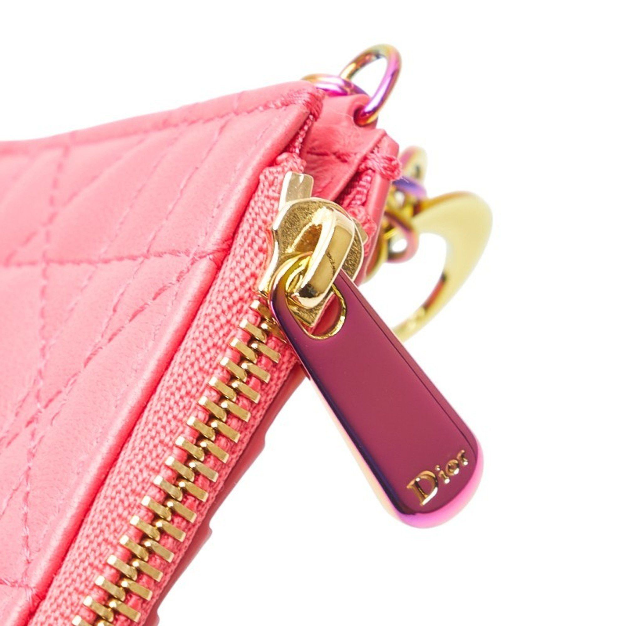 Dior Christian Dior Dior Cannage Card Case, Pink Leather, Women's, Size ONE SIZE - 5 Thumbnail
