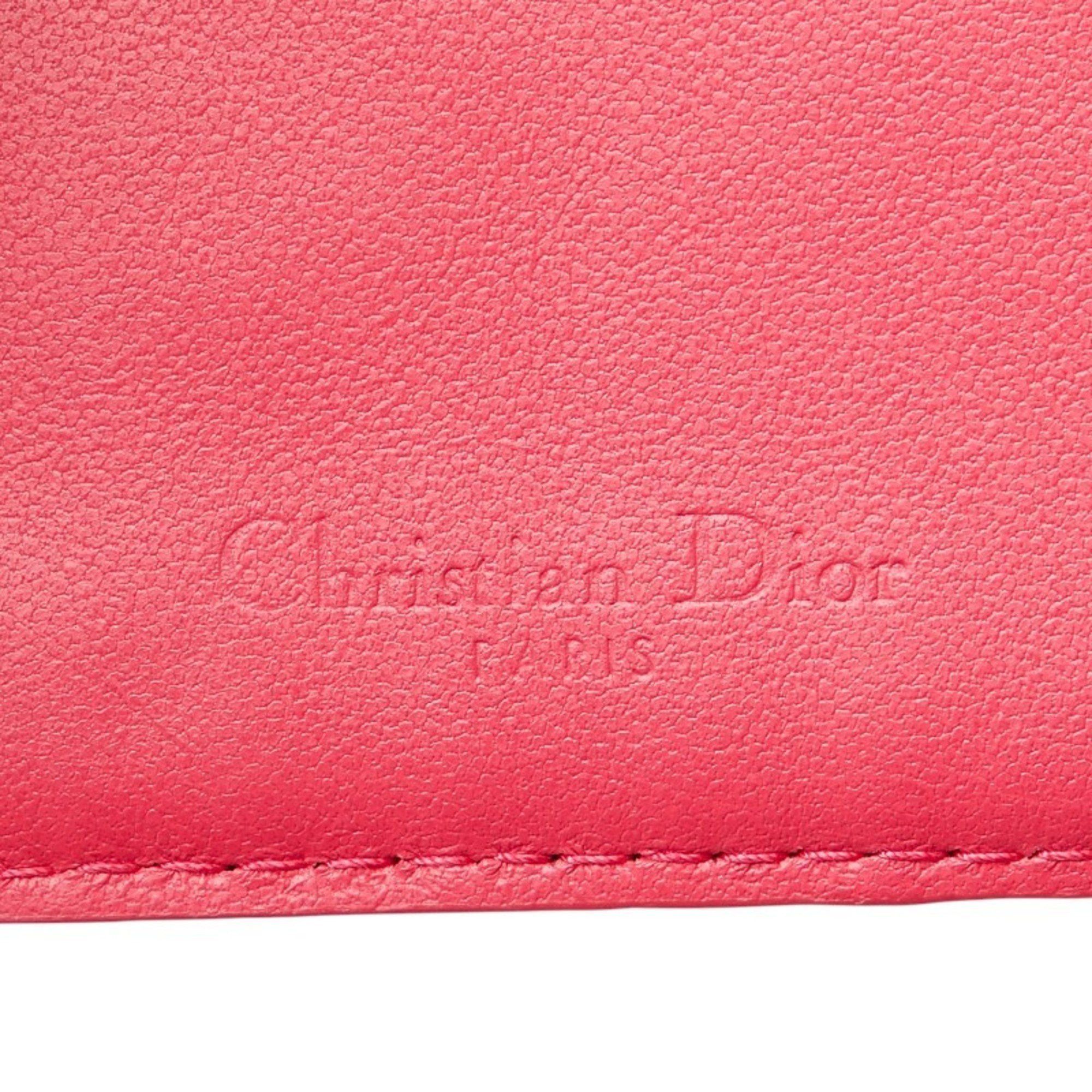 Dior Christian Dior Dior Cannage Card Case, Pink Leather, Women's, Size ONE SIZE - 7 Thumbnail