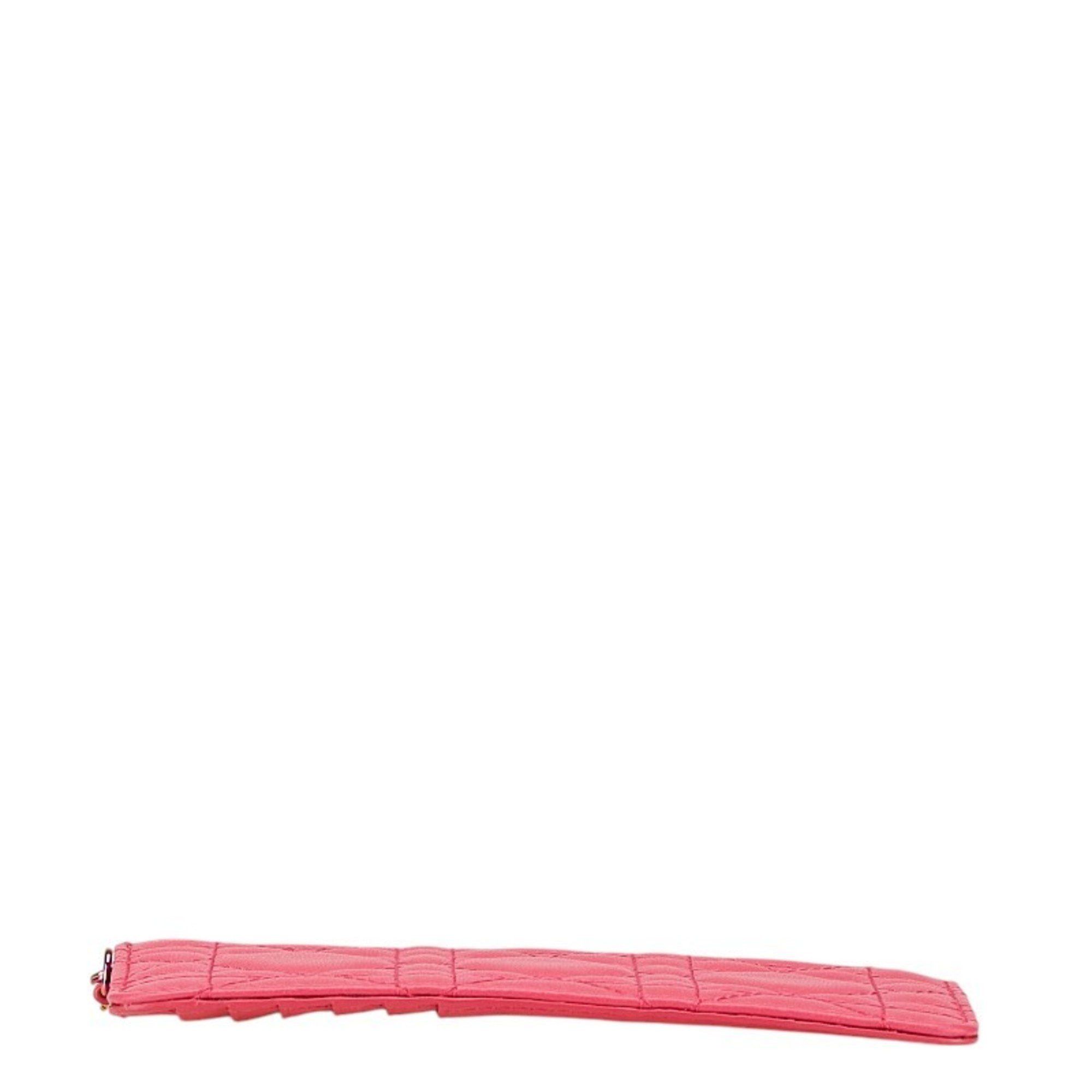 Dior Christian Dior Dior Cannage Card Case, Pink Leather, Women's, Size ONE SIZE - 3 Thumbnail