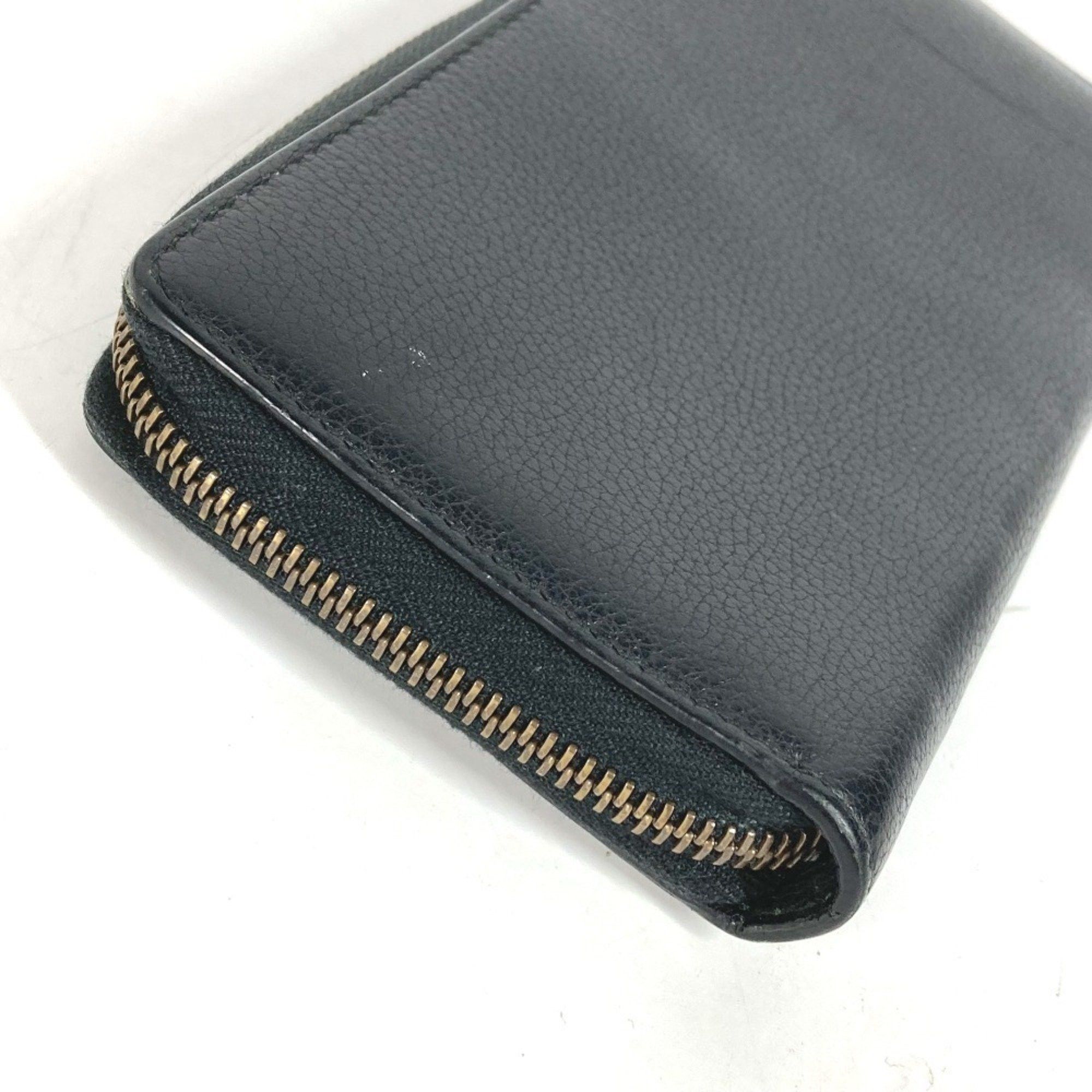 Gucci GUCCI 496317 Logo Round Zip Long Wallet Leather Men's Black Size ONE SIZE - 5 Thumbnail
