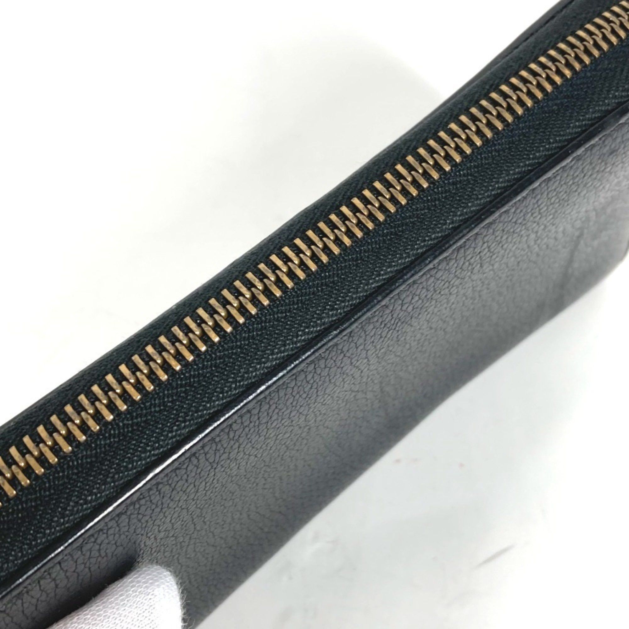 Gucci GUCCI 496317 Logo Round Zip Long Wallet Leather Men's Black Size ONE SIZE - 3 Thumbnail