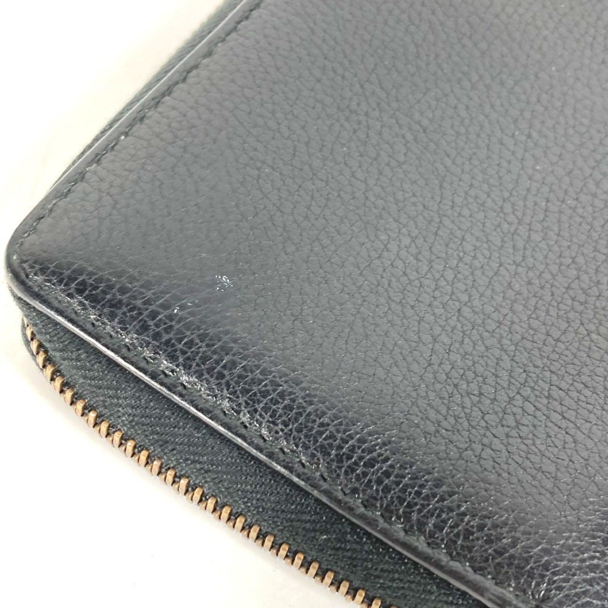 Gucci GUCCI 496317 Logo Round Zip Long Wallet Leather Men's Black Size ONE SIZE - 4 Thumbnail