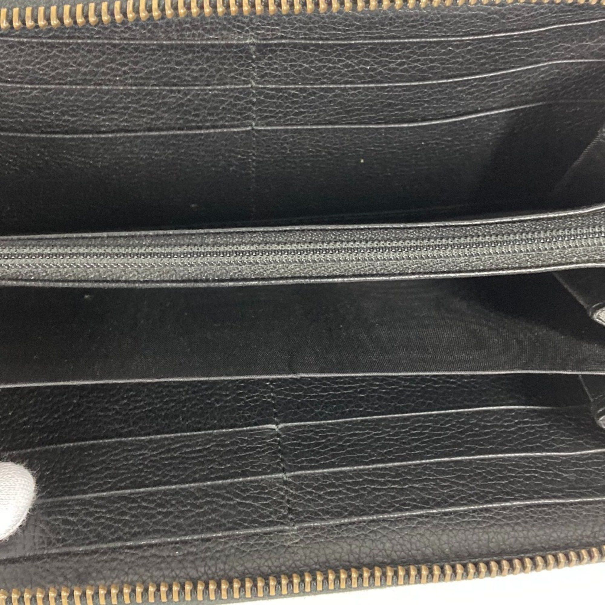 Gucci GUCCI 496317 Logo Round Zip Long Wallet Leather Men's Black Size ONE SIZE - 10 Thumbnail