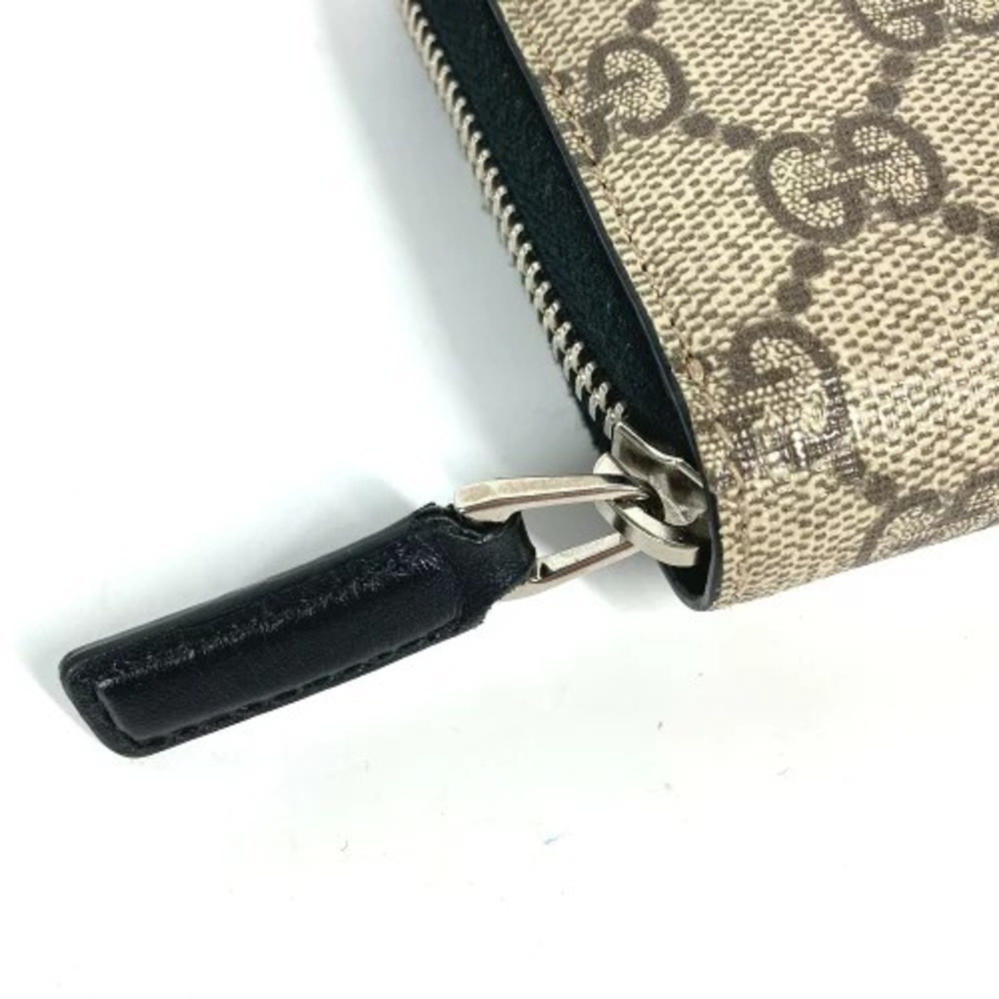 Gucci GUCCI 451249 GG Supreme Round Zip Long Wallet in PVC/Leather, Beige Size ONE SIZE - 5 Thumbnail