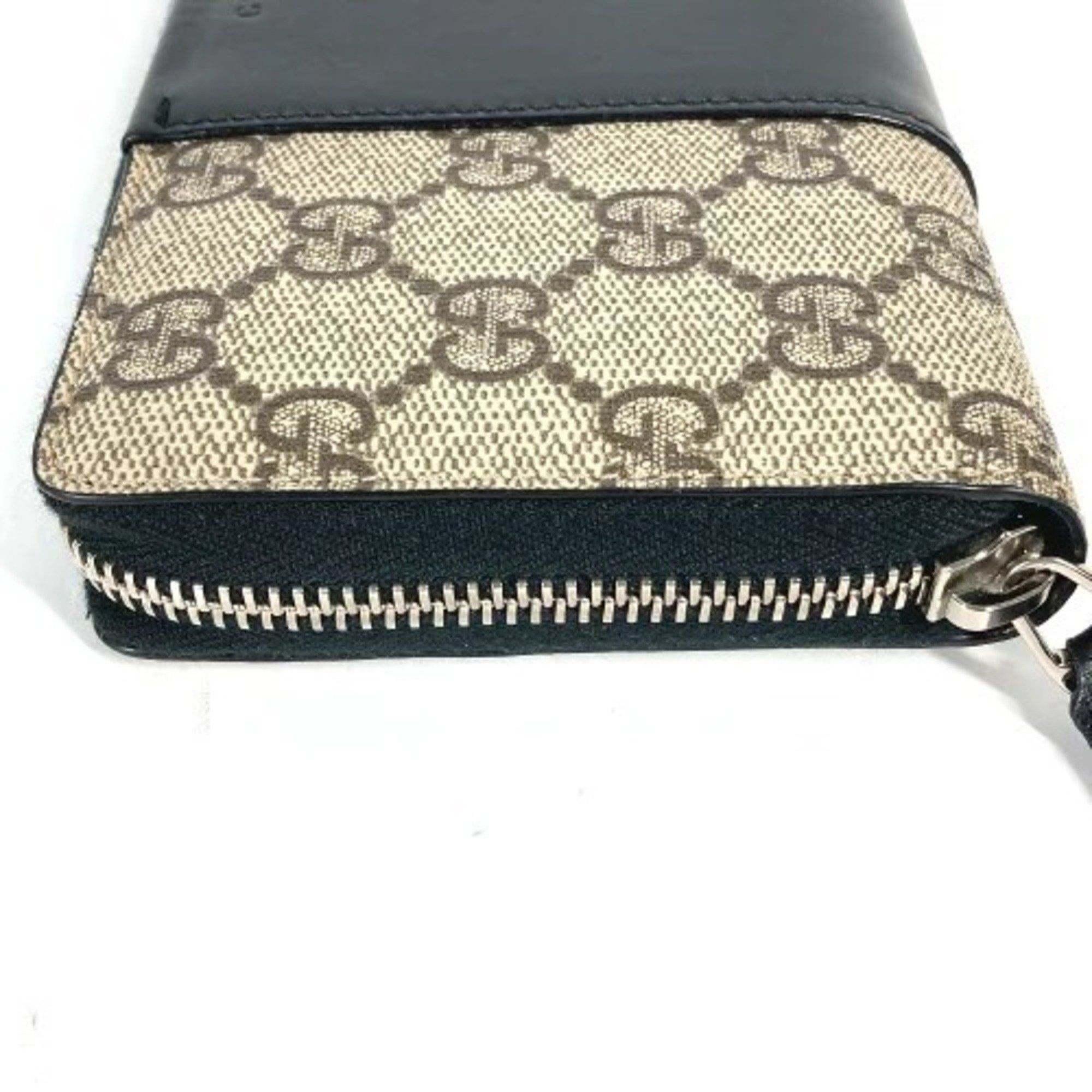 Gucci GUCCI 451249 GG Supreme Round Zip Long Wallet in PVC/Leather, Beige Size ONE SIZE - 6 Thumbnail