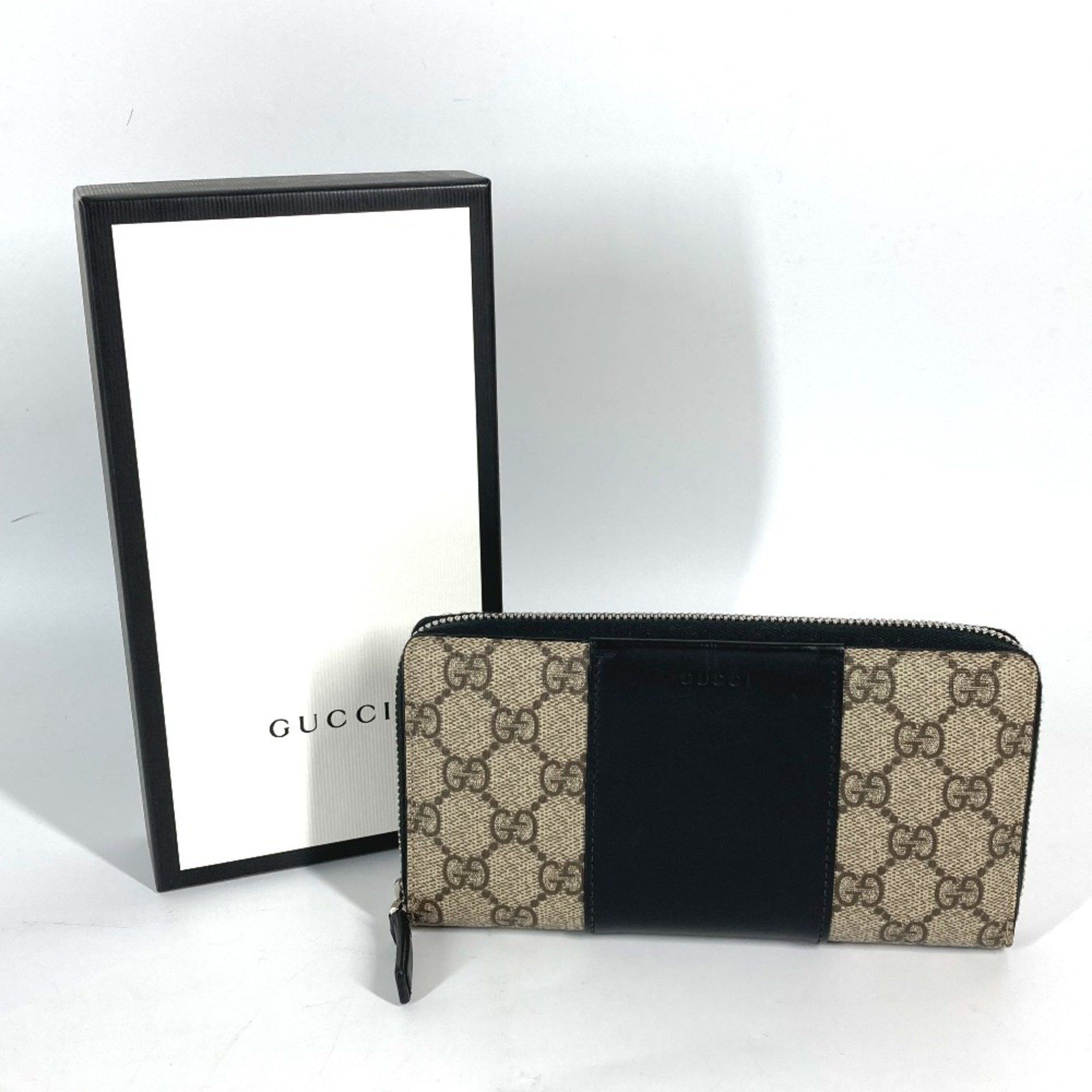 Gucci GUCCI 451249 GG Supreme Round Zip Long Wallet in PVC/Leather, Beige Size ONE SIZE - 2 Thumbnail