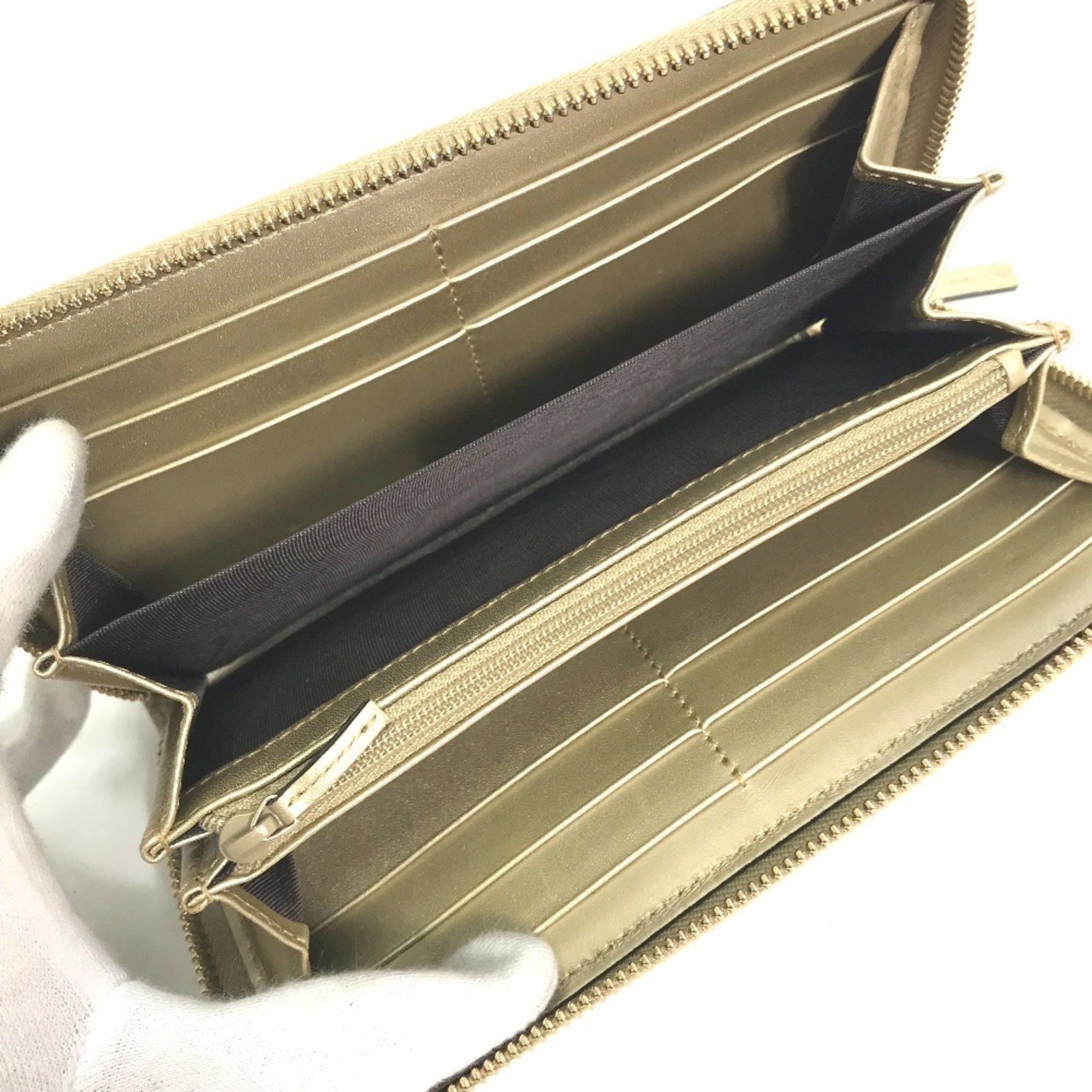 Gucci GUCCI 388680 Guccissima Round Zip GG Long Wallet in Shimmering Leather, Men's, Gold Size ONE SIZE - 9 Thumbnail