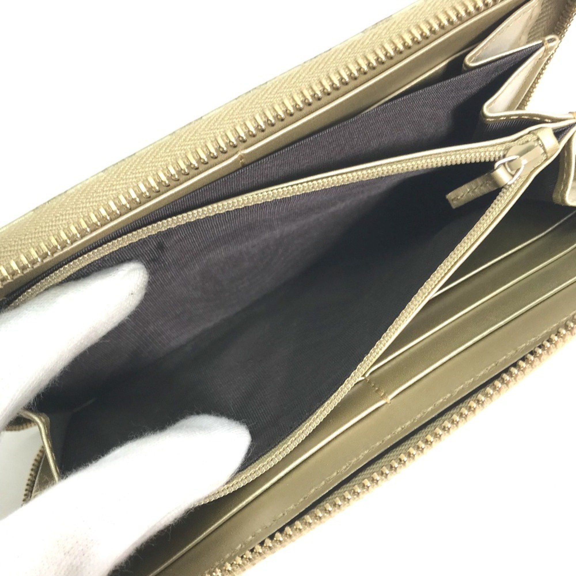 Gucci GUCCI 388680 Guccissima Round Zip GG Long Wallet in Shimmering Leather, Men's, Gold Size ONE SIZE - 8 Thumbnail