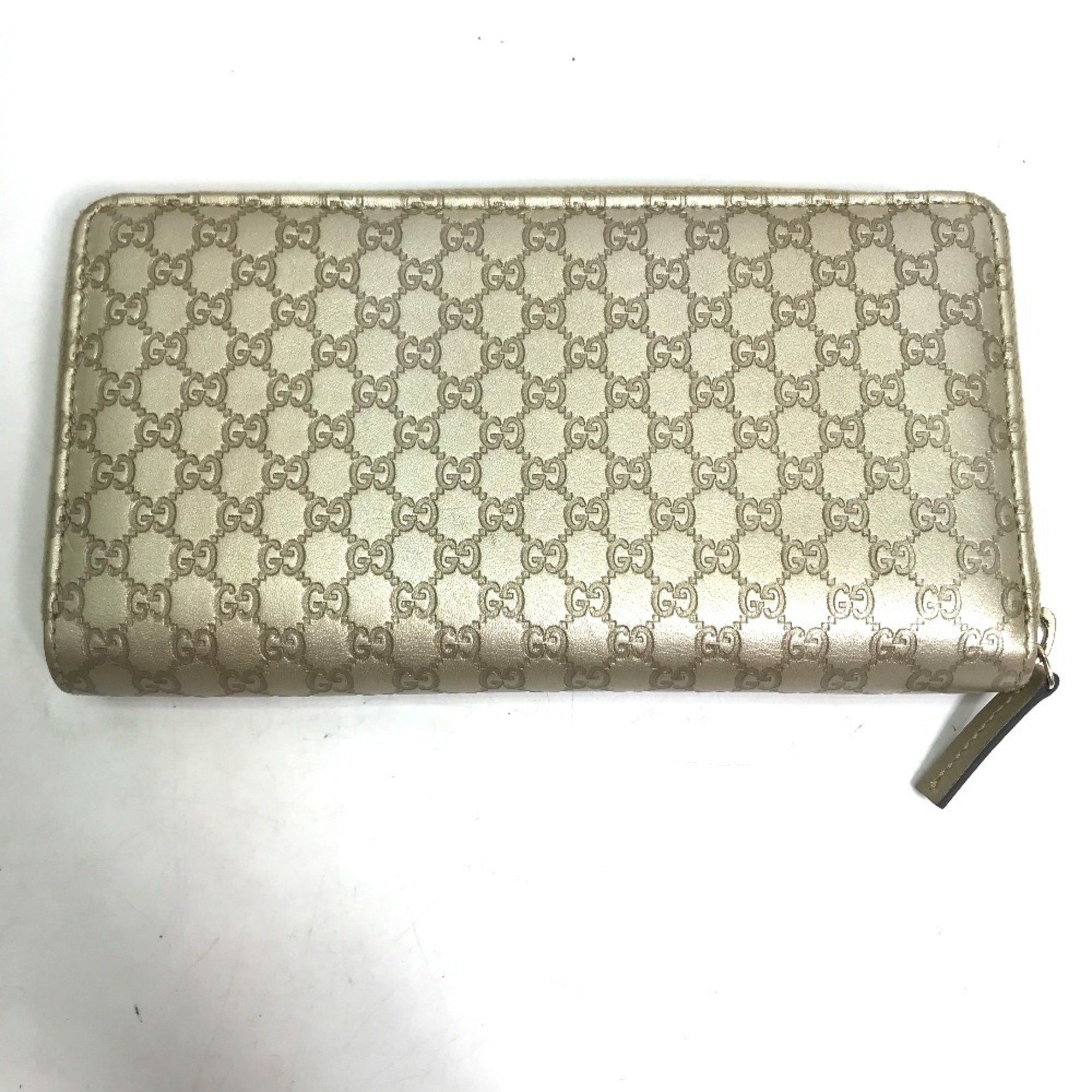 Gucci GUCCI 388680 Guccissima Round Zip GG Long Wallet in Shimmering Leather, Men's, Gold Size ONE SIZE - 2 Thumbnail