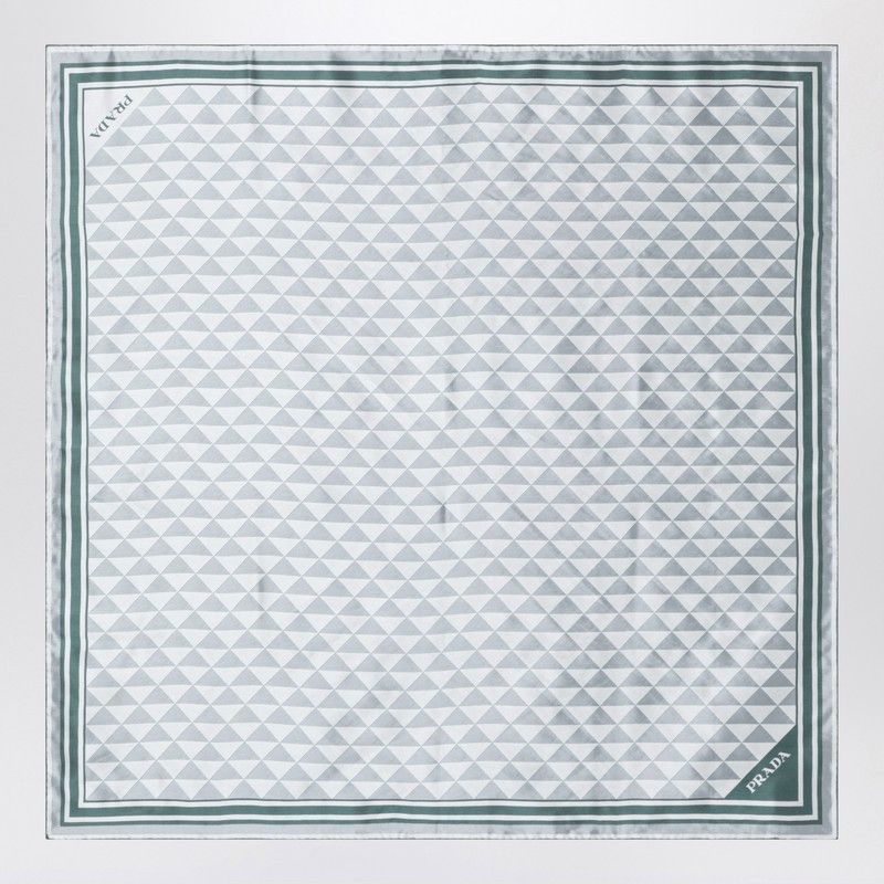 Prada Prada Emerald Printed Silk Twill Scarf 90X90 Size ONE SIZE - 2 Thumbnail