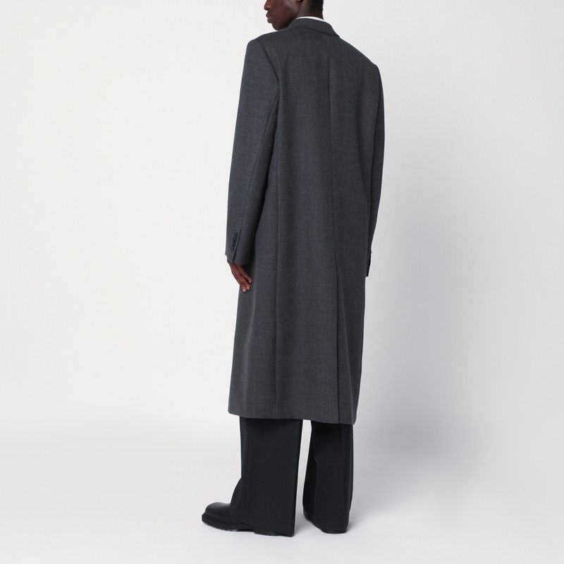 Dries Van Noten Dries Van Noten Grey Double-Breasted Wool Coat Size US L / EU 52-54 / 3 - 2 Thumbnail
