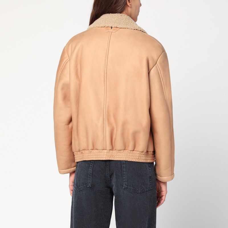 Salvatore Santoro Salvatore Santoro Nude Leather Bomber Jacket Size M / US 6-8 / IT 42-44 - 2 Thumbnail