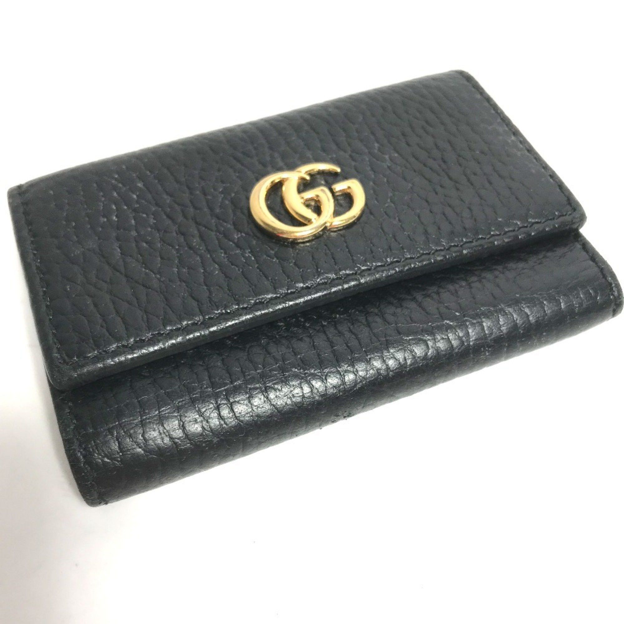 Gucci GUCCI 456118 GG Marmont 6-Key Leather Key Case, Women's, Black Size ONE SIZE - 4 Thumbnail