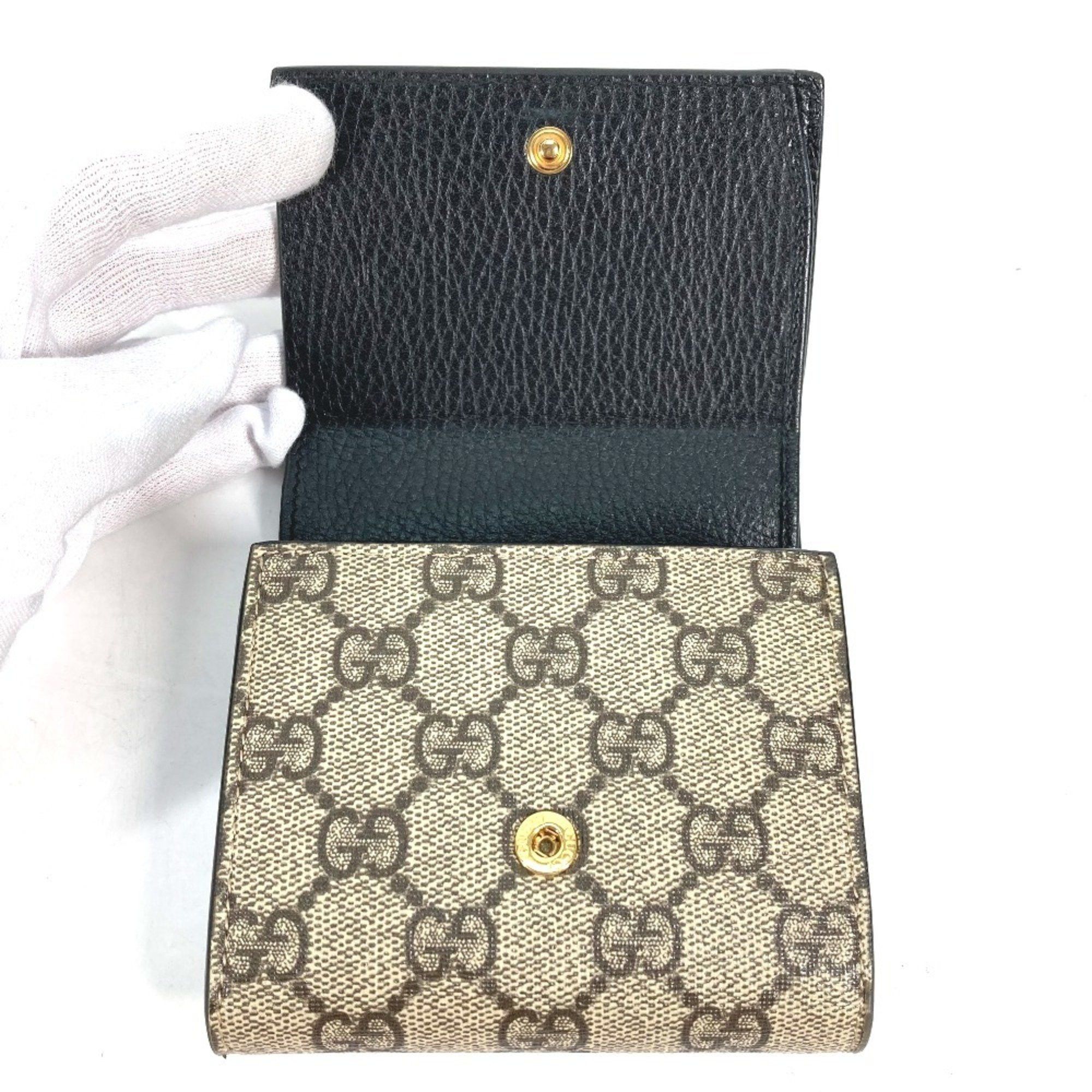 Gucci GUCCI GG Supreme Marmont Compact Wallet (598587), Bi-fold Leather/PVC, Women's, Beige Size ONE SIZE - 7 Thumbnail